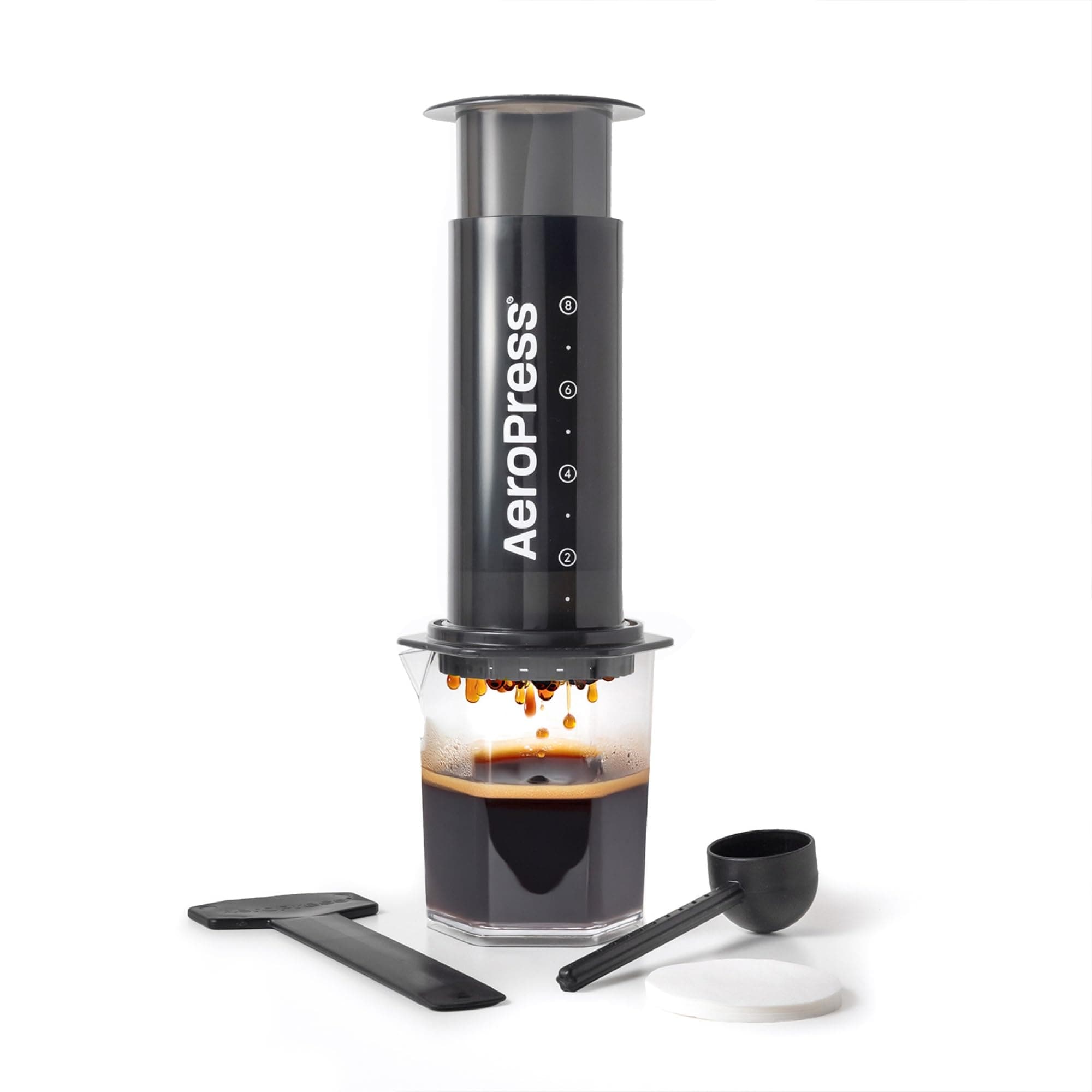AeroPress AeroPress Original XL Coffee Press, All-in-One Large French Press, Pour-Over & Espresso Style Manual Brewer, 2 Min Brew for Less Bitterness, More Flavor, Portable Coffee Maker, Travel & Camping XL Gray