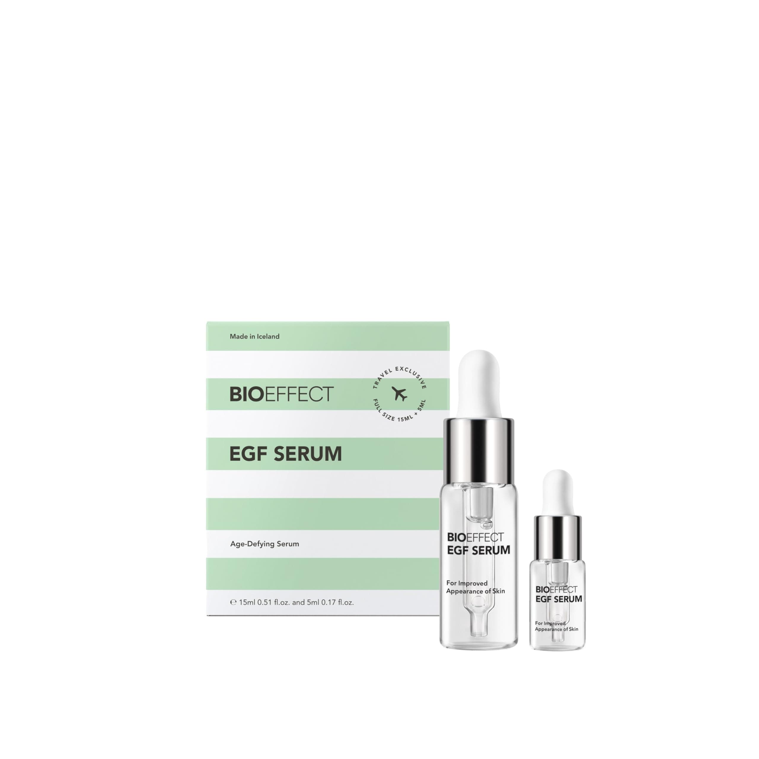 BIOEFFECT EGF Serum Treatment Duo with Hyaluronic Acid, Enhance Skin with Moisturizing, Firming, Wrinkle-Fighting Treatment for Face And Neck, Day And Night, Best Derma Roller Facial Serum