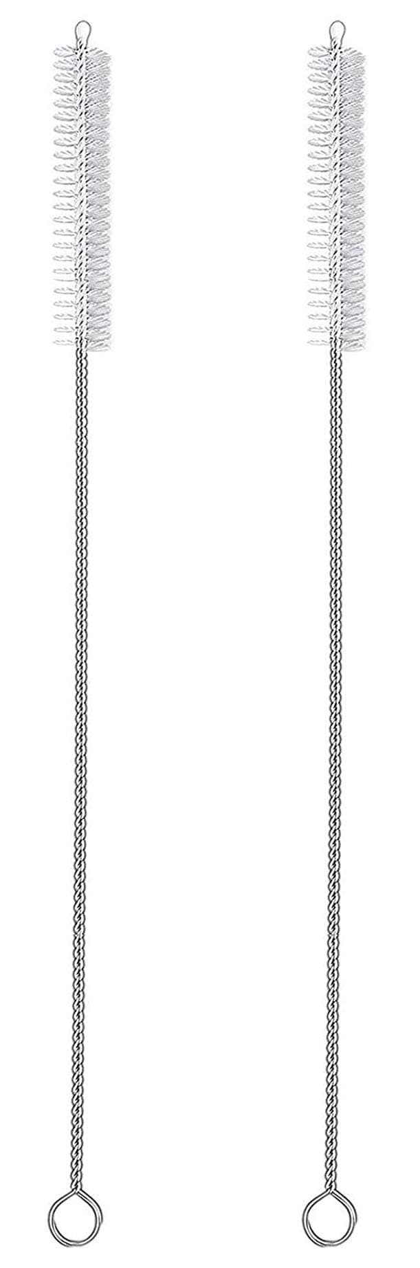 2 Drinking Straw Cleaning Brush Long - Bristle Cleaner for Stainless Steel Drink Straws Heavy Duty Brushes for Washing Glass Silicone Metal Straws Tea Pot Spout Mini Micro Bottle