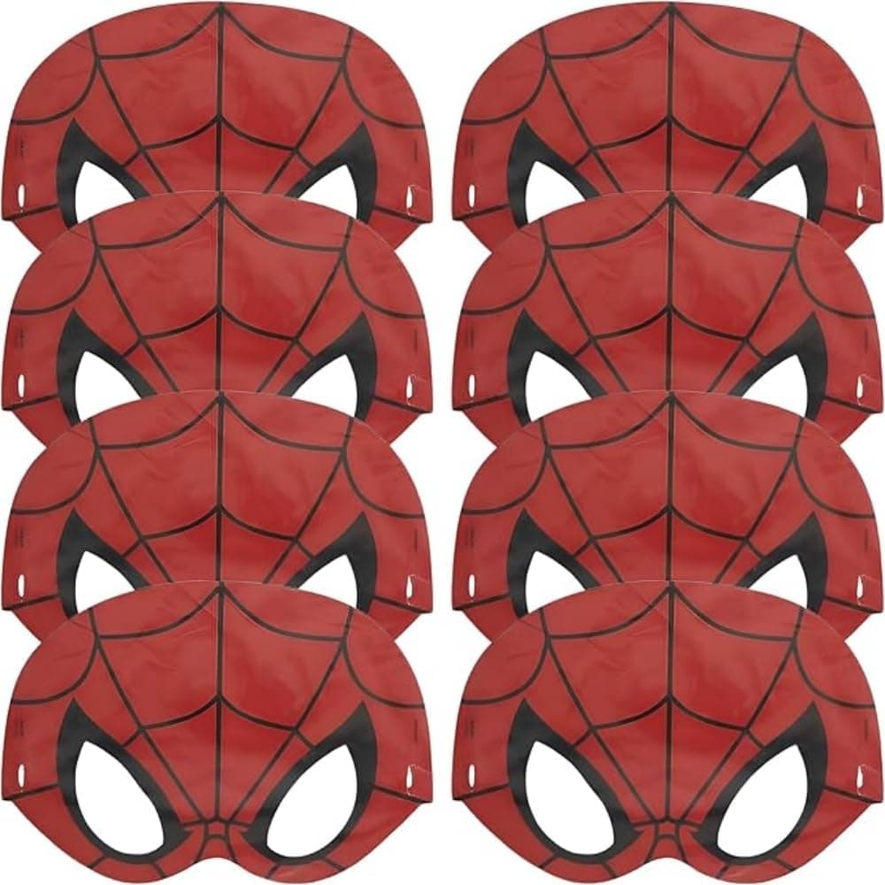 Spider-Man Party Paper Masks - Child Size, 8 Pcs 8 Count (Pack of 1)