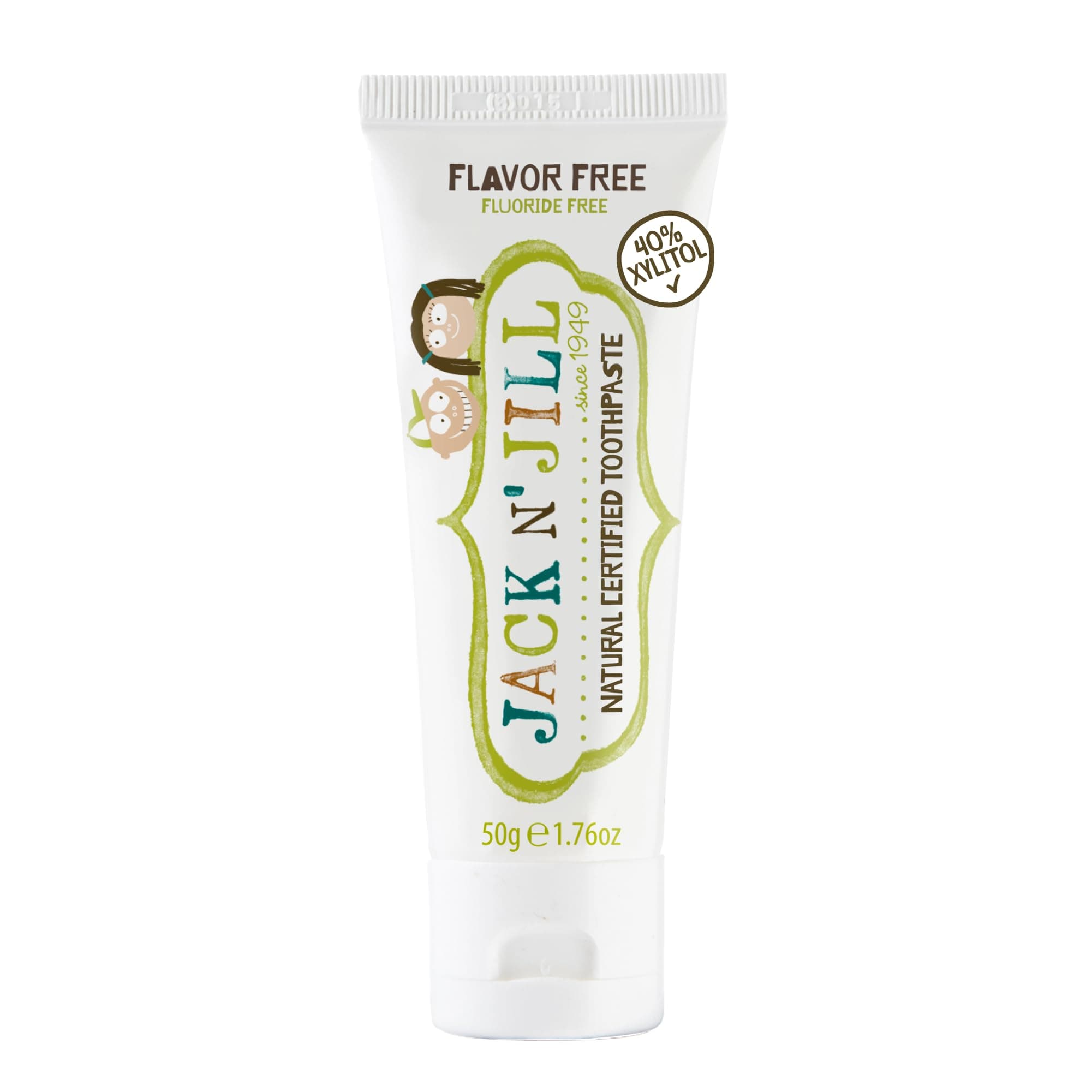 Jack N' Jill Natural Toothpaste for Baby and Infants - Fluoride Free Training Toothpaste, 40% Xylitol, BPA-Free - Flavor Free, 1.76 oz (Pack of 1) Flavor Free 1.76 Fl Oz (Pack of 1)