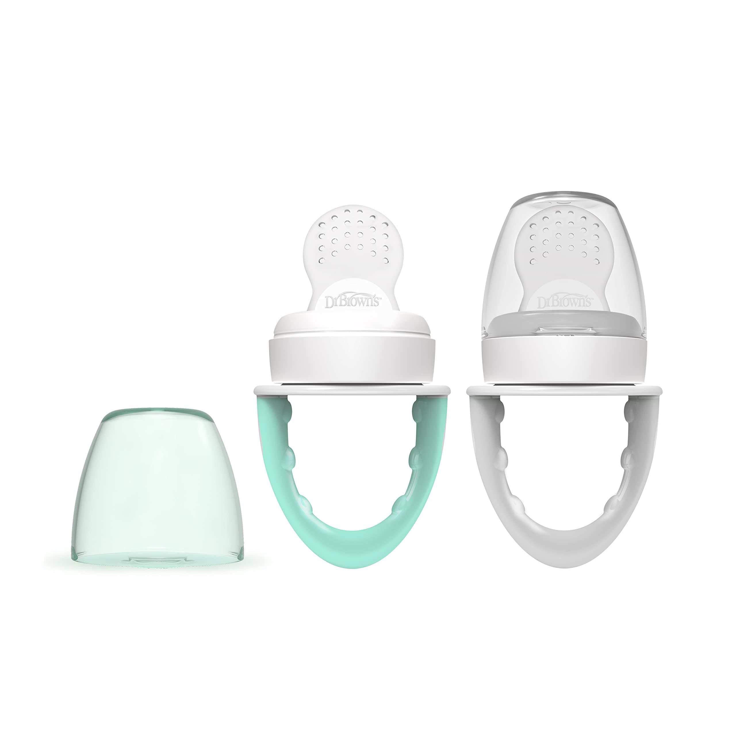 Dr. Brown's Fresh First Silicone Feeder, Mint & Grey, 2 Count Mint & Gray 2 Count (Pack of 1)