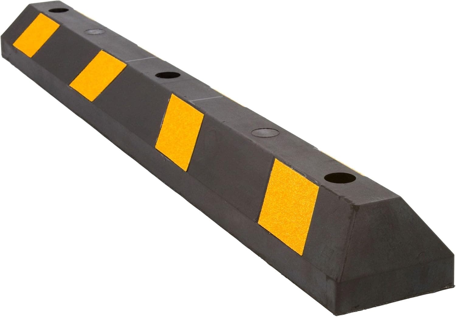 Guardian 4' Rubber Parking Curb with Mounting Holes Hi-Vis Yellow UV-Resistant for Paved, Gravel Parking Lot 4" H 48" x 5.86" x 4"
