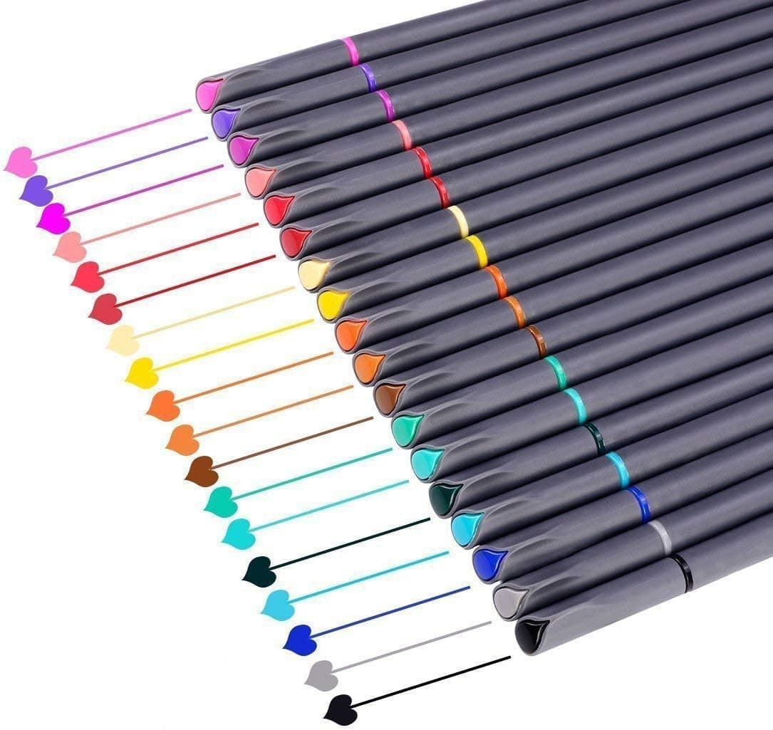 iBayam Journal Planner Pens Colored Pens, Office School Supplies, Fine Point Fineliner Drawing Art Markers for Bullet Journaling Scrapbooking Notebook Writing Note Taking Calendar Stationary, 18-Color 1 Count (Pack of 18) Multicolor