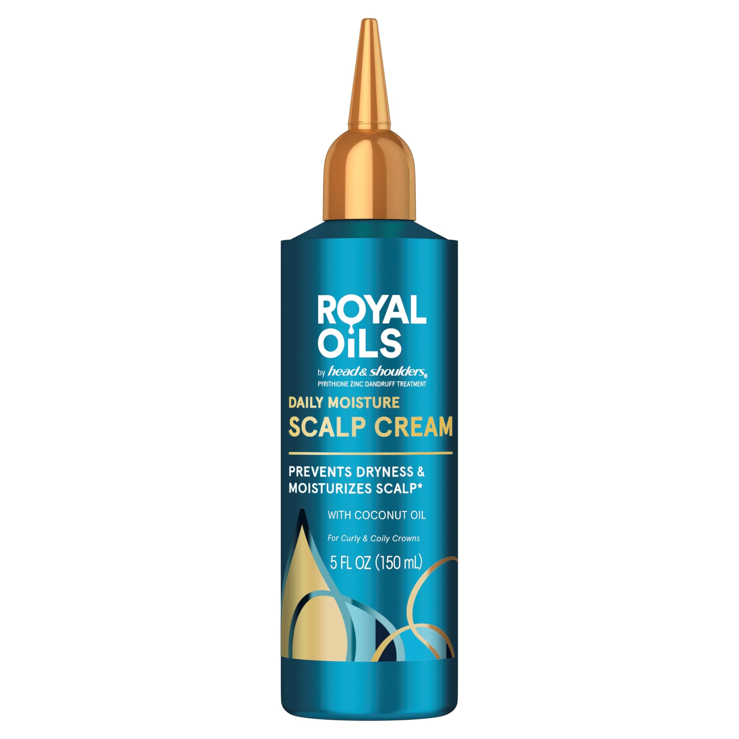 Head & Shoulders Royal Oils Daily Moisture Scalp Cream Treatment, Formulated with 1% Pyrithione Zinc, Anti-Dandruff Scalp Care with Coconut Oil, 5.0 fl oz Cream 5 Fl Oz (Pack of 1)