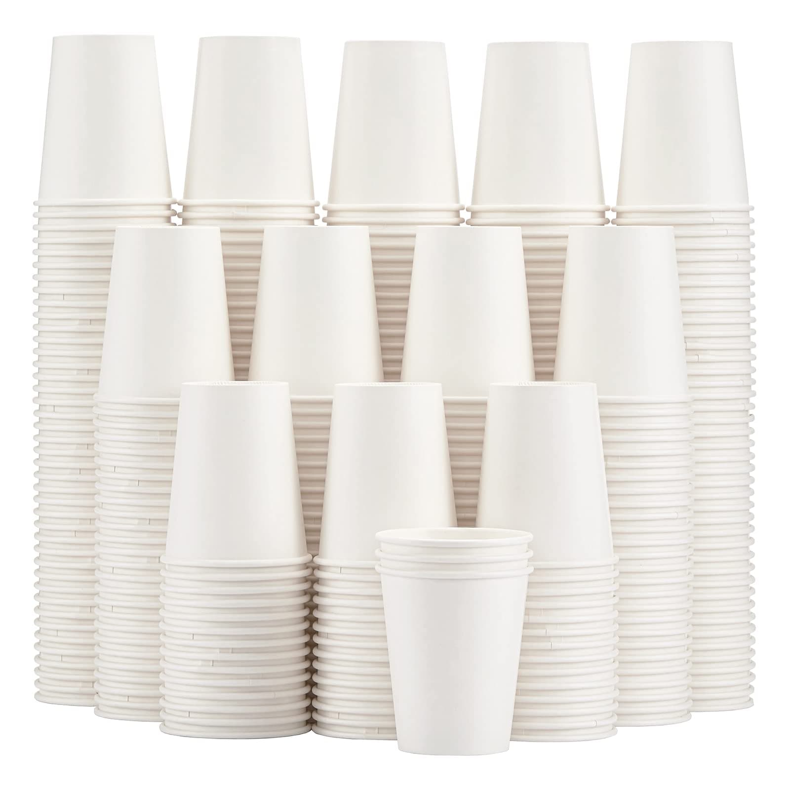 Lamosi 300 Pack Paper Cups 8 oz, Disposable Coffee Cups, Paper Coffee Cups 8 oz, White Hot/Cold Beverage Drinking Cup for Water Juice or Tea, Office Party Home Travel 8 oz-300 Pack