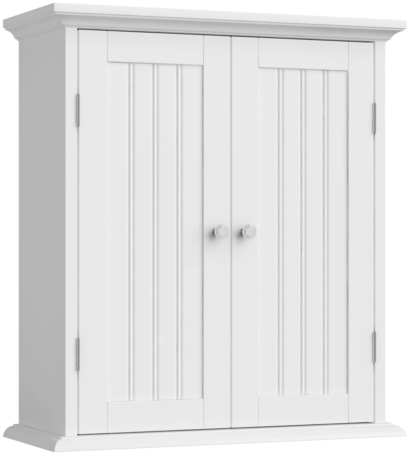 ChooChoo Bathroom Wall Cabinet, Over The Toilet Space Saver Storage Cabinet, Medicine Cabinet with 2 Door and Adjustable Shelves, Cupboard White 8.8"D x 21.1"W x 24"H