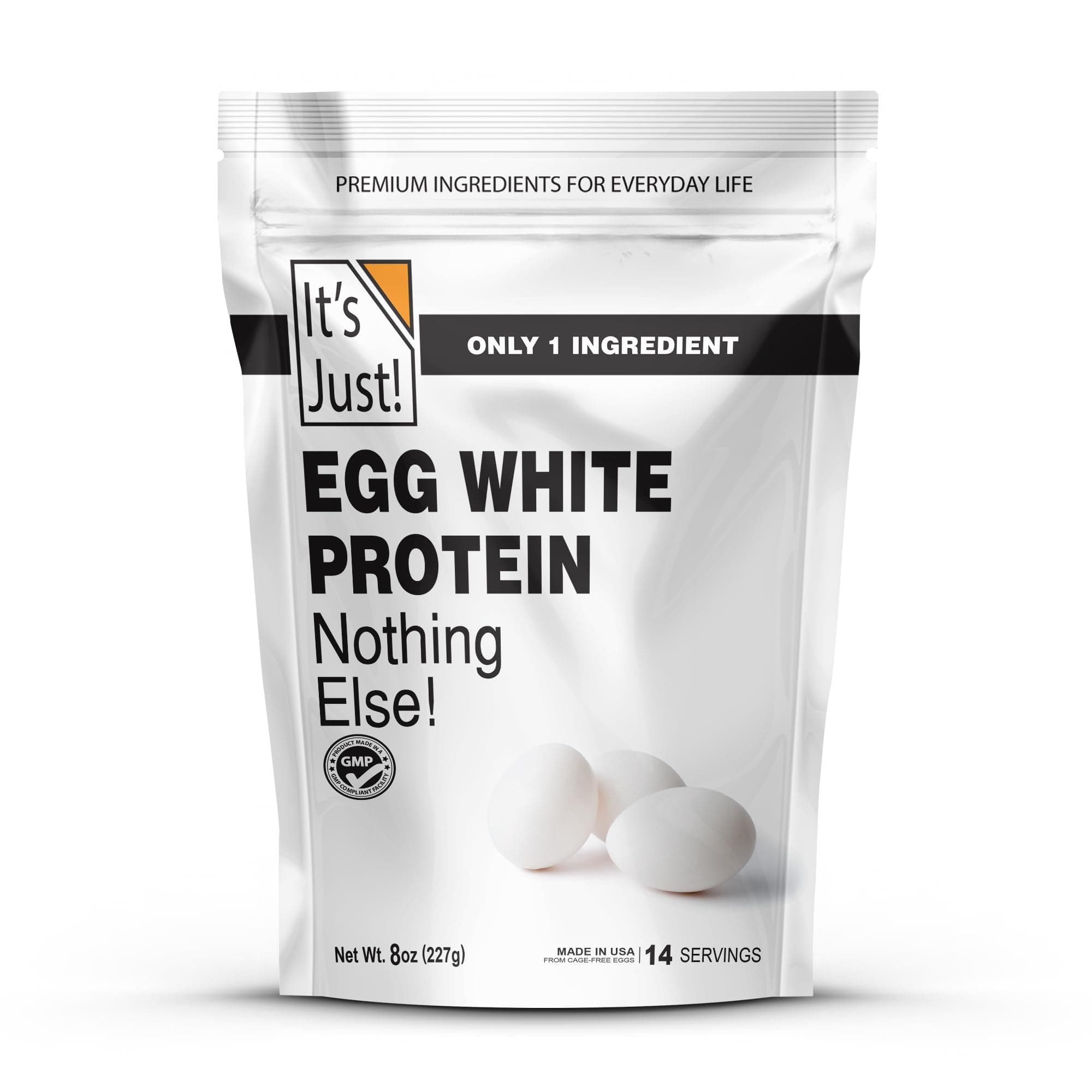 It's Just! - Egg White Protein Powder, Made in USA from Cage-Free Eggs, Dried Egg Whites (Unflavored, 8oz) Unflavored 8 Ounce (Pack of 1)