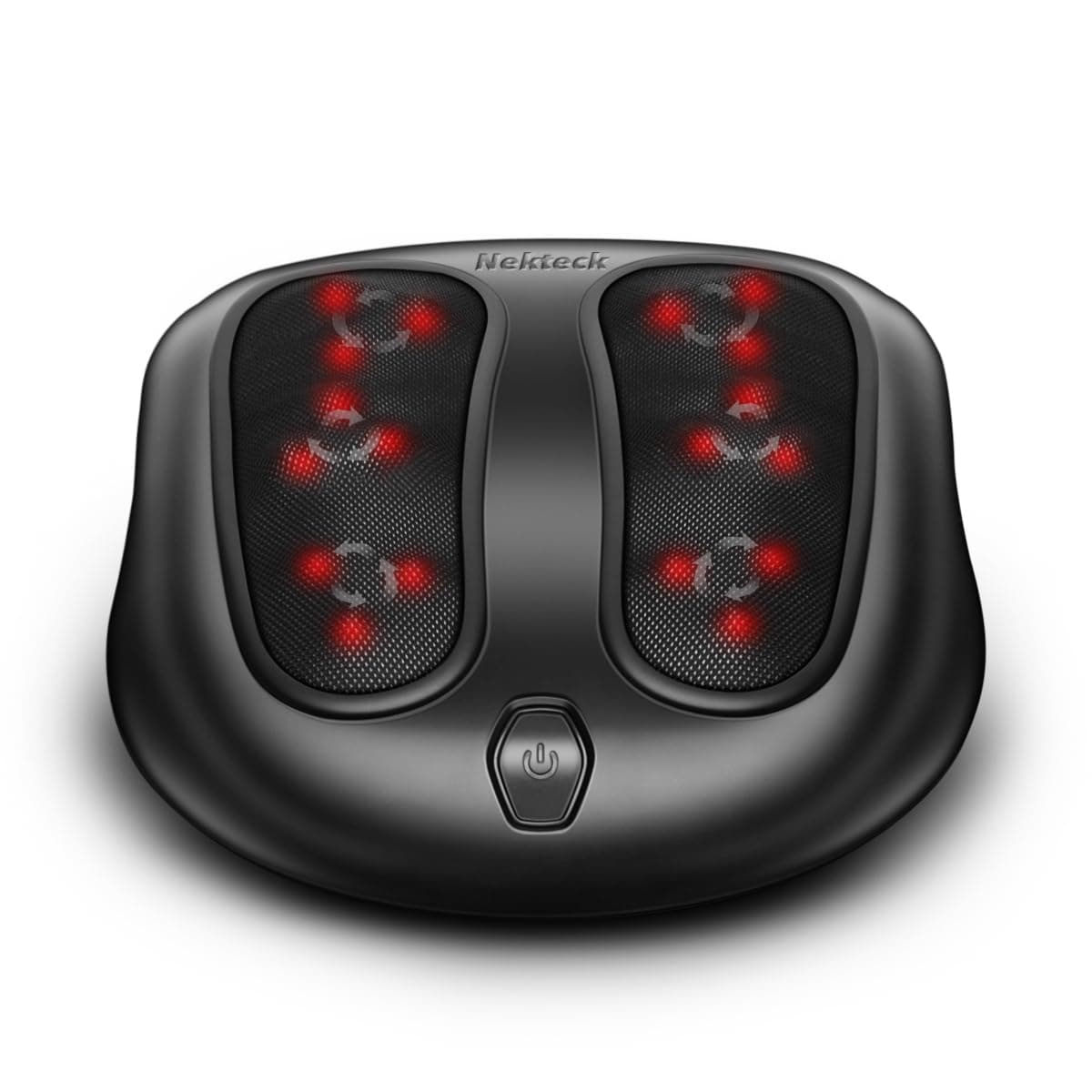 Nekteck Foot Massager with Heat, Shiatsu Heated Electric Kneading Foot Massager Machine for Neuropathy, Plantar Fasciitis, Feet Massage for Pain Relief, Circulation, Christmas Gifts for Man Woman Her Black