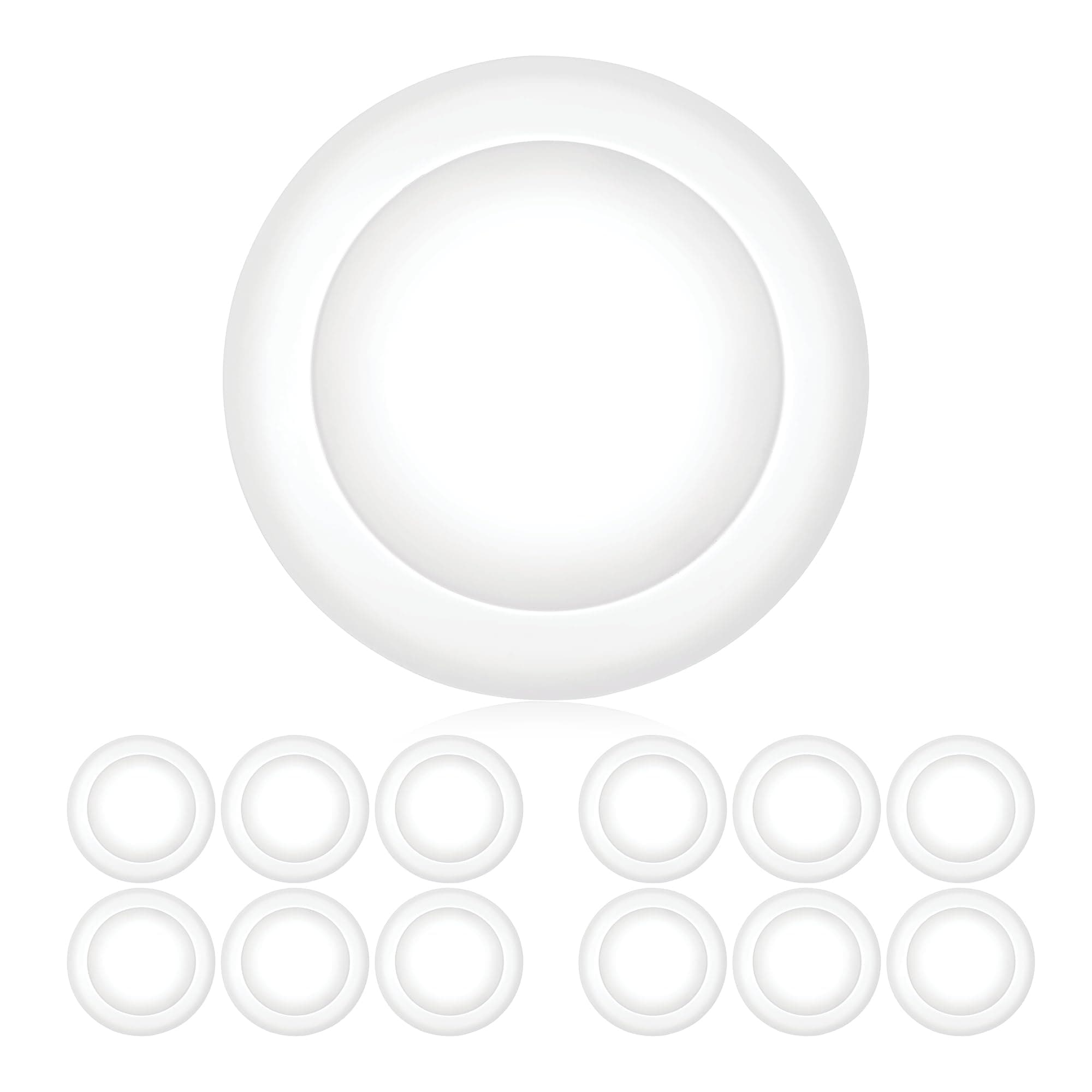 PARMIDA (12 Pack) 5/6 Inch Dimmable LED Disk Light Surface Flush Mount 15W, UL Listed, Recessed Retrofit Ceiling Lights, Energy Star, Installs into Junction Box Or Recessed Can,1050lm - 5000K 5000K (Day Light) 6 inch - 24 Pack