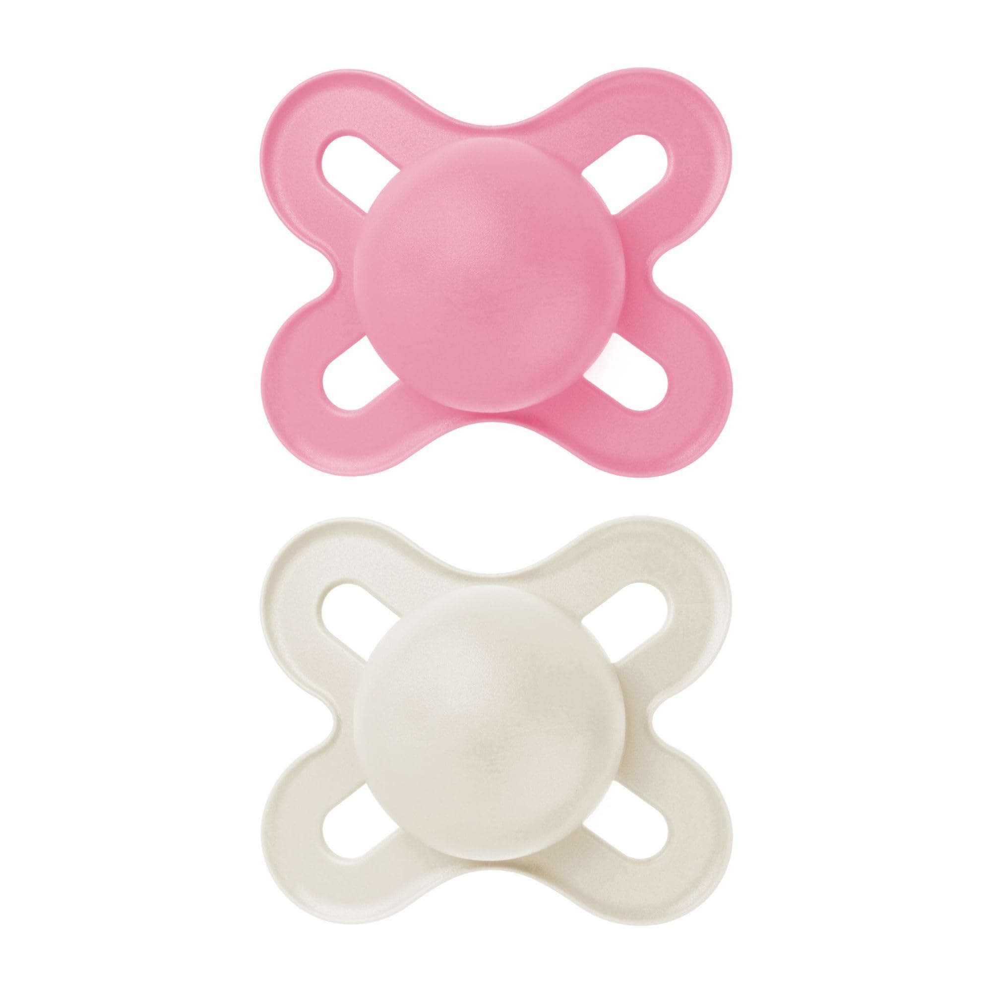 MAM Original Start Matte Baby Pacifiers, Binky for 0-3 Months, BPA-Free Silicone Nipple, Easy to Clean, Best for Newborn Babies, Developed with Medical Experts, 2 Count Binkies with Sterilizer Case Rose Pink / Cotton 2 Count (Pack of 1)