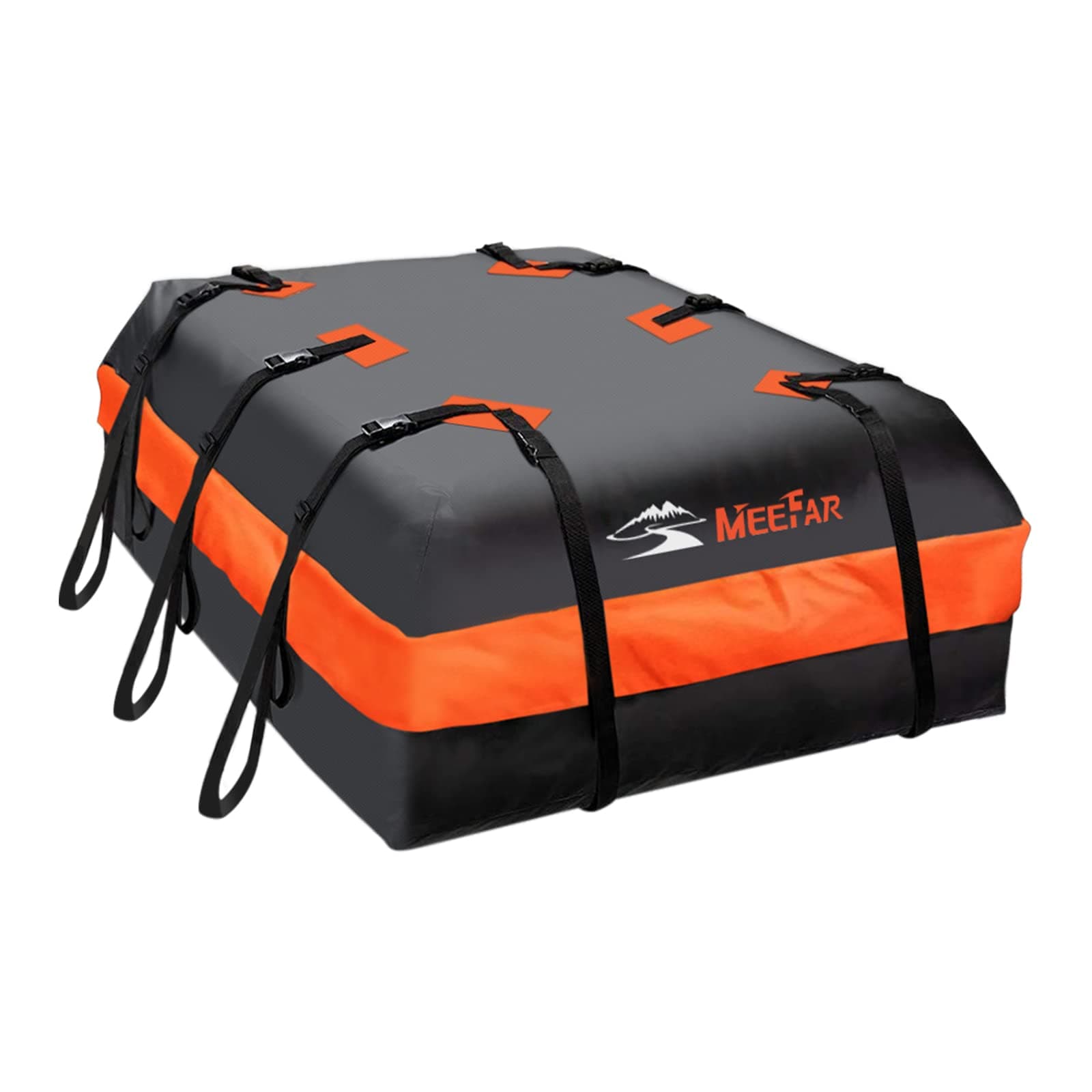 MeeFar Car Roof Bag XBEEK Rooftop top Cargo Carrier Bag 20 Cubic feet Waterproof for All Cars with/Without Rack, Includes Anti-Slip Mat, 10 Reinforced Straps, 6 Door Hooks, Luggage Lock ROOF (20 Cubic Feet)