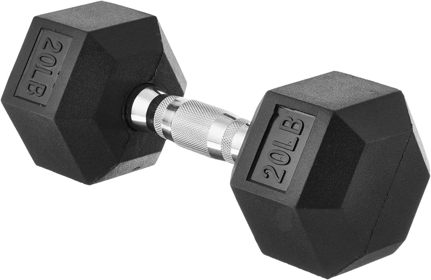 Amazon Basics Rubber Hex Dumbbell Hand Weight 20 Pounds