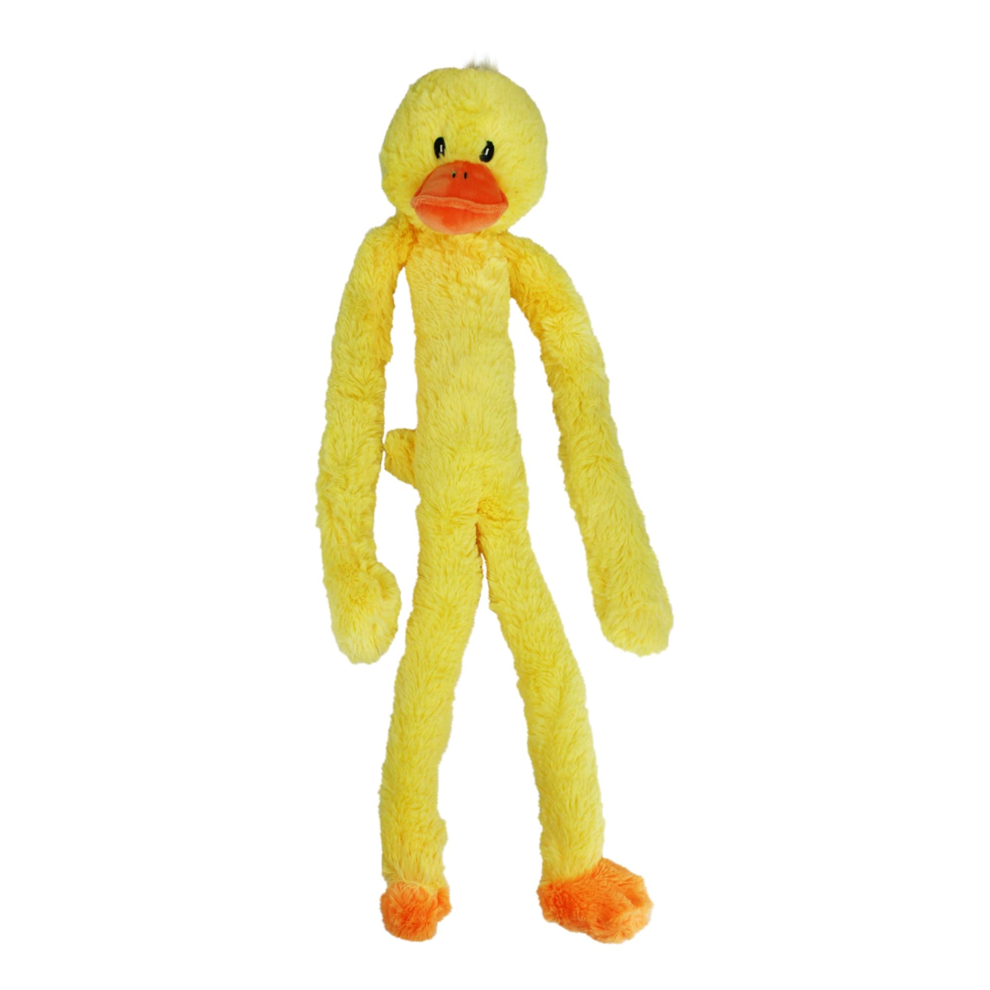 Multipet Swingin' Slevin Duck Dog Plush Toy - Squeaky Dog Toy for All Dogs - Extra Soft Plush - Stuffed Animal for Cuddling & Playing - Cute Dog Pet Toy (27”, Yellow, 5 Squeakers) Duck 27"