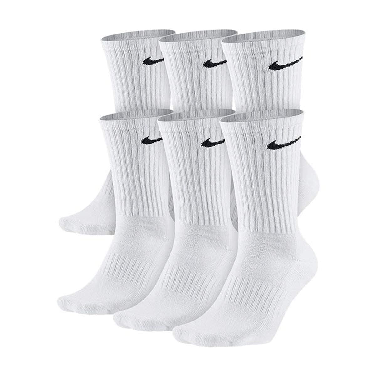 NIKE Performance Cushion Crew Socks with Bag (6 Pairs) Medium White/Black