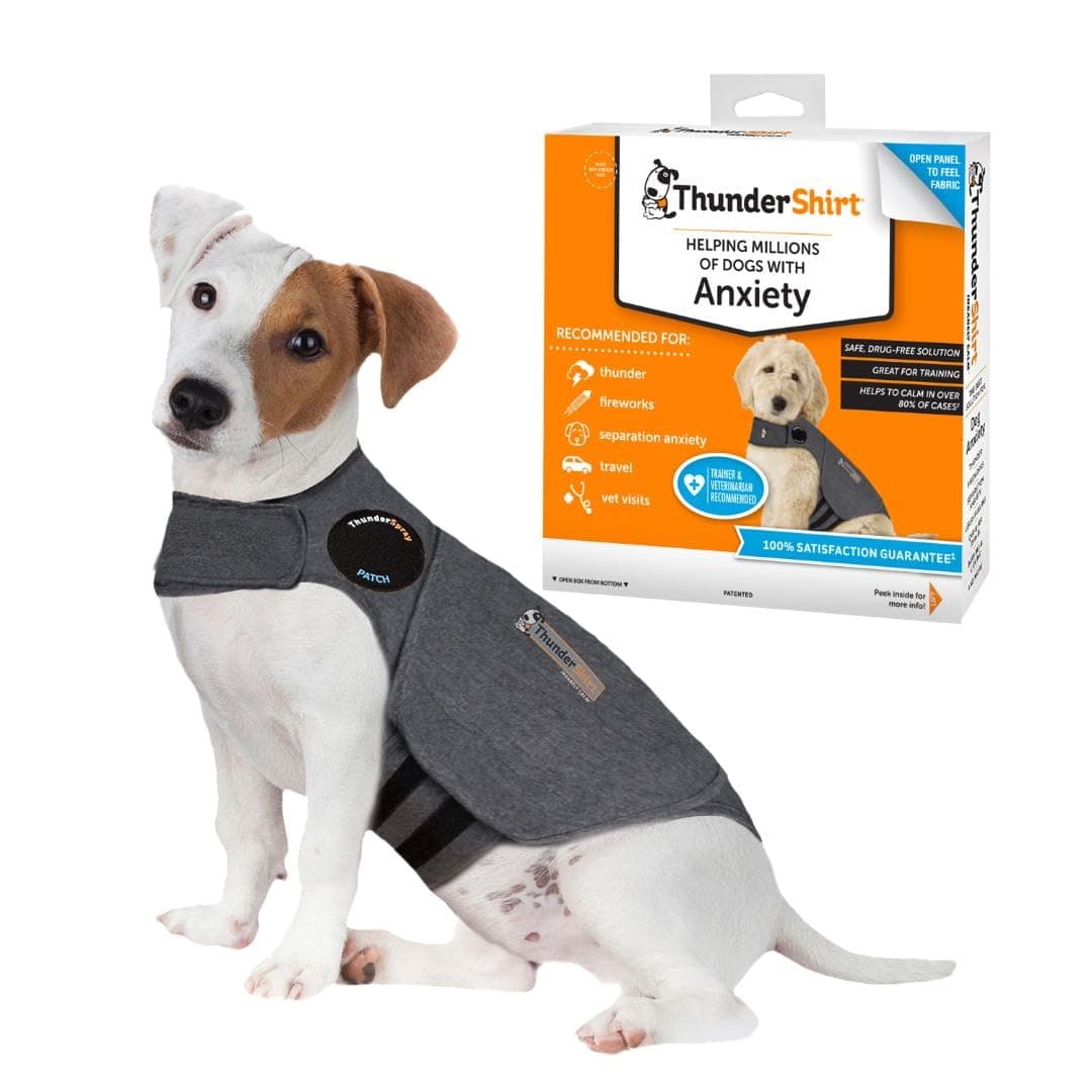ThunderShirt for Dogs, Small, Heather Gray Classic - Dog Anxiety Relief Calming Vest Heather Grey Small