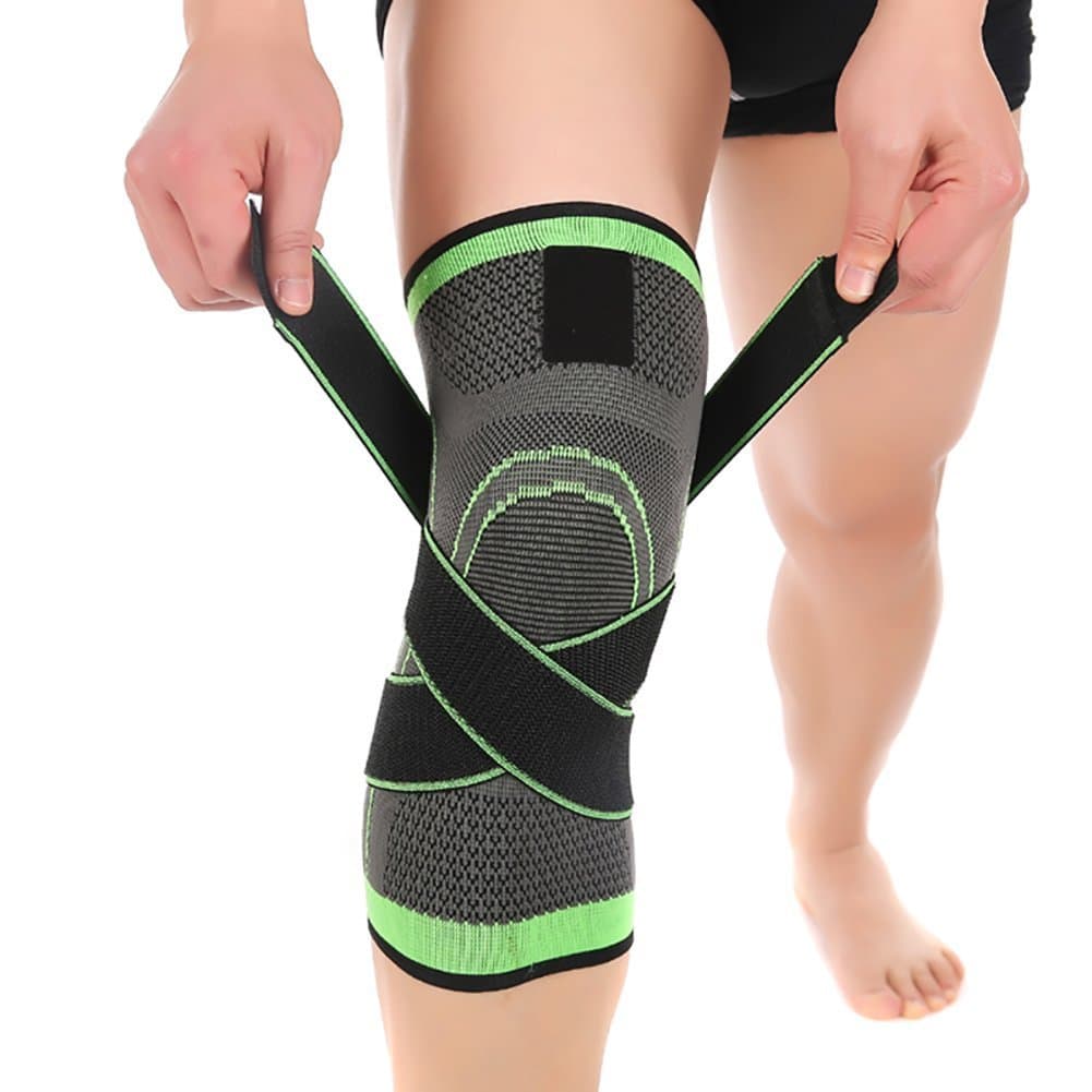 ASOONYUM Knee Sleeve,Compression Fit Support -for Joint Pain and Arthritis Relief, Improved Circulation Compression - Wear Anywhere - Single Green Large