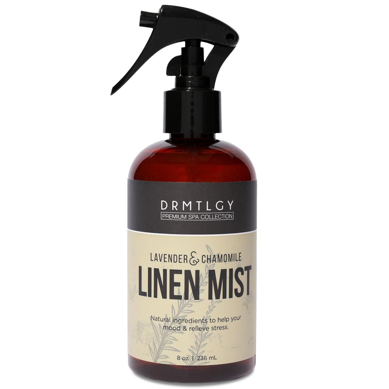 DRMTLGY Natural Lavender Linen Mist and Room Spray. Pure Lavender Essential Oil and Chamomile Pillow Spray, and Fabric Aromatherapy Spray, 8 oz Lavender 8 Fl Oz (Pack of 1)