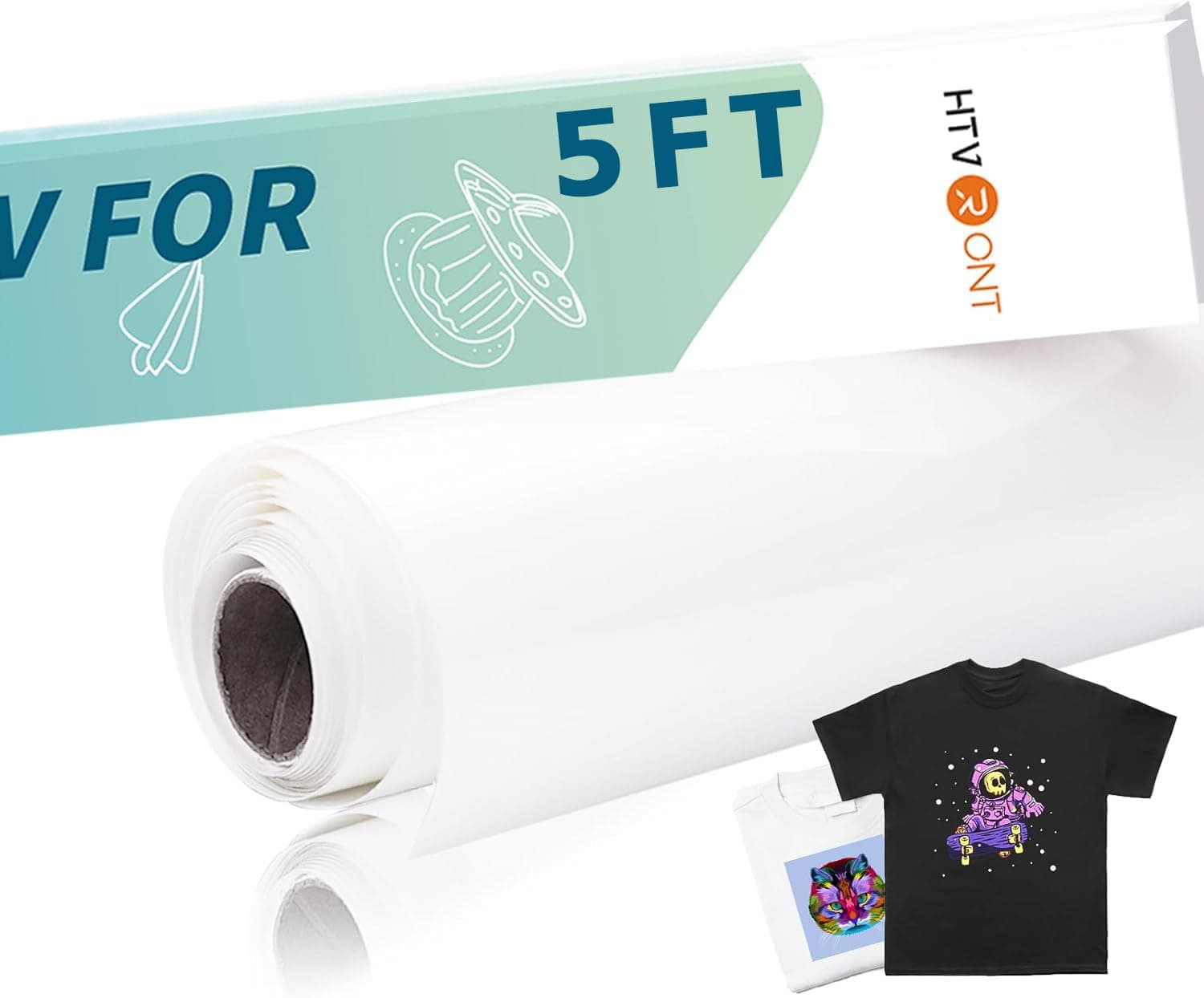 HTVRONT Sublimation HTV for Dark Fabric/Light Fabric - Matte Sublimation Vinyl 12" X 5FT - Sublimation Blanks for Sublimation Shirts/Bag/Hat/Pillow Dark-Matte