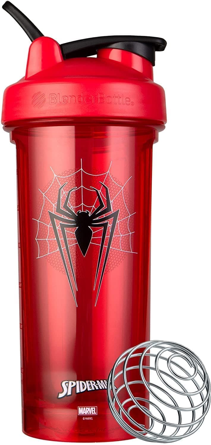 BlenderBottle BlenderBottle Marvel Shaker Bottle Pro Series Perfect for Protein Shakes and Pre Workout, 28-Ounce, Spider-Man Web Marvel Spider-Man Web 28 Ounces
