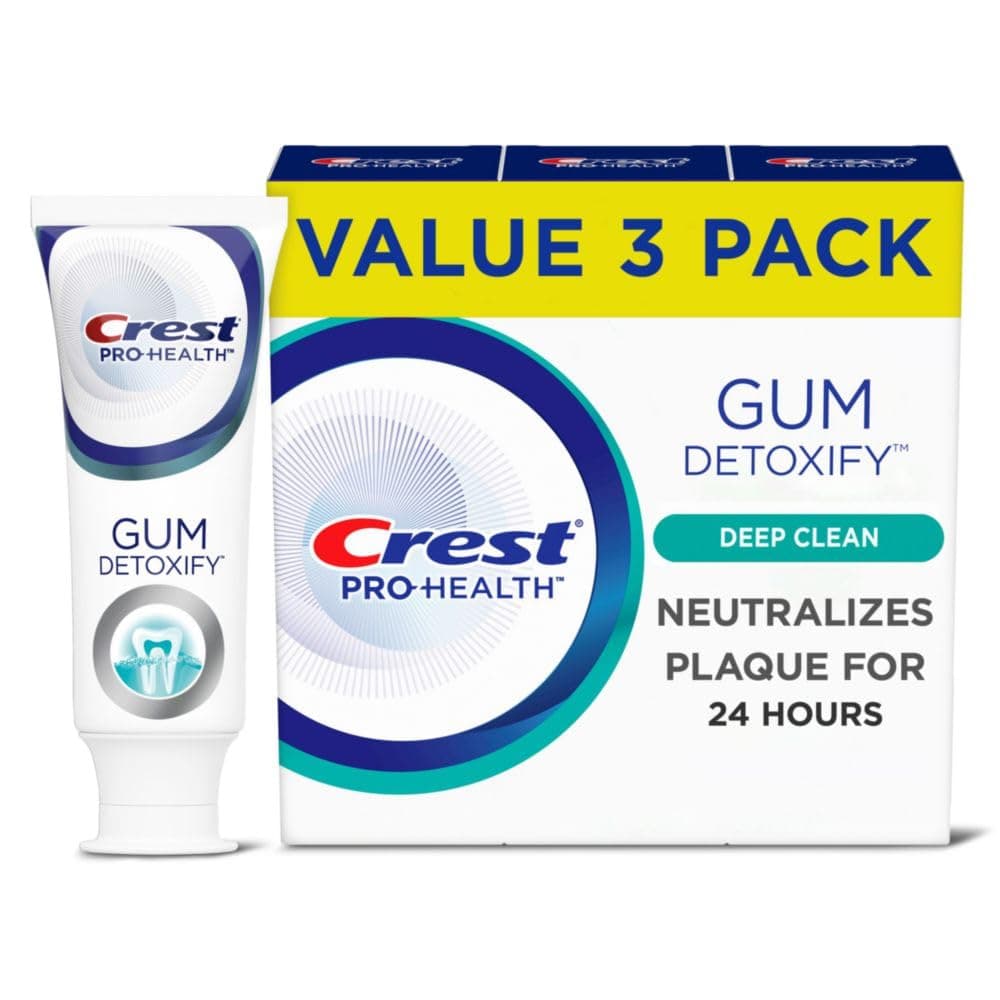 Crest Pro-Health Gum Detoxify Toothpaste, Deep Clean, 3.7 oz, Pack of 3 Fresh 3.7 Ounce (Pack of 3)