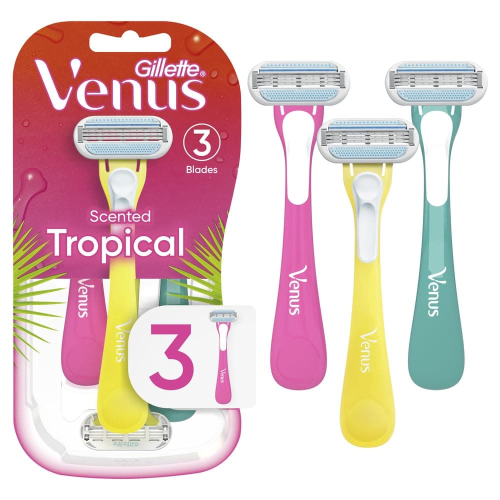 Gillette Venus Tropical Women's Disposable Razor, 3 Count 3 Count (Pack of 1)
