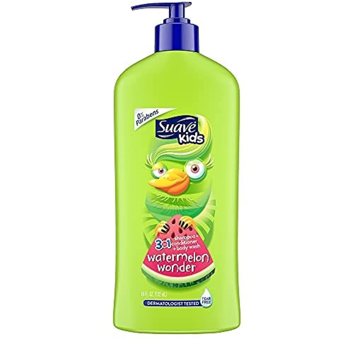 Suave 3-in-1 Body Wash, Shampoo and Conditioners, Multicolour, Watermelon, 18.0 Fl Oz 18 Fl Oz (Pack of 1)