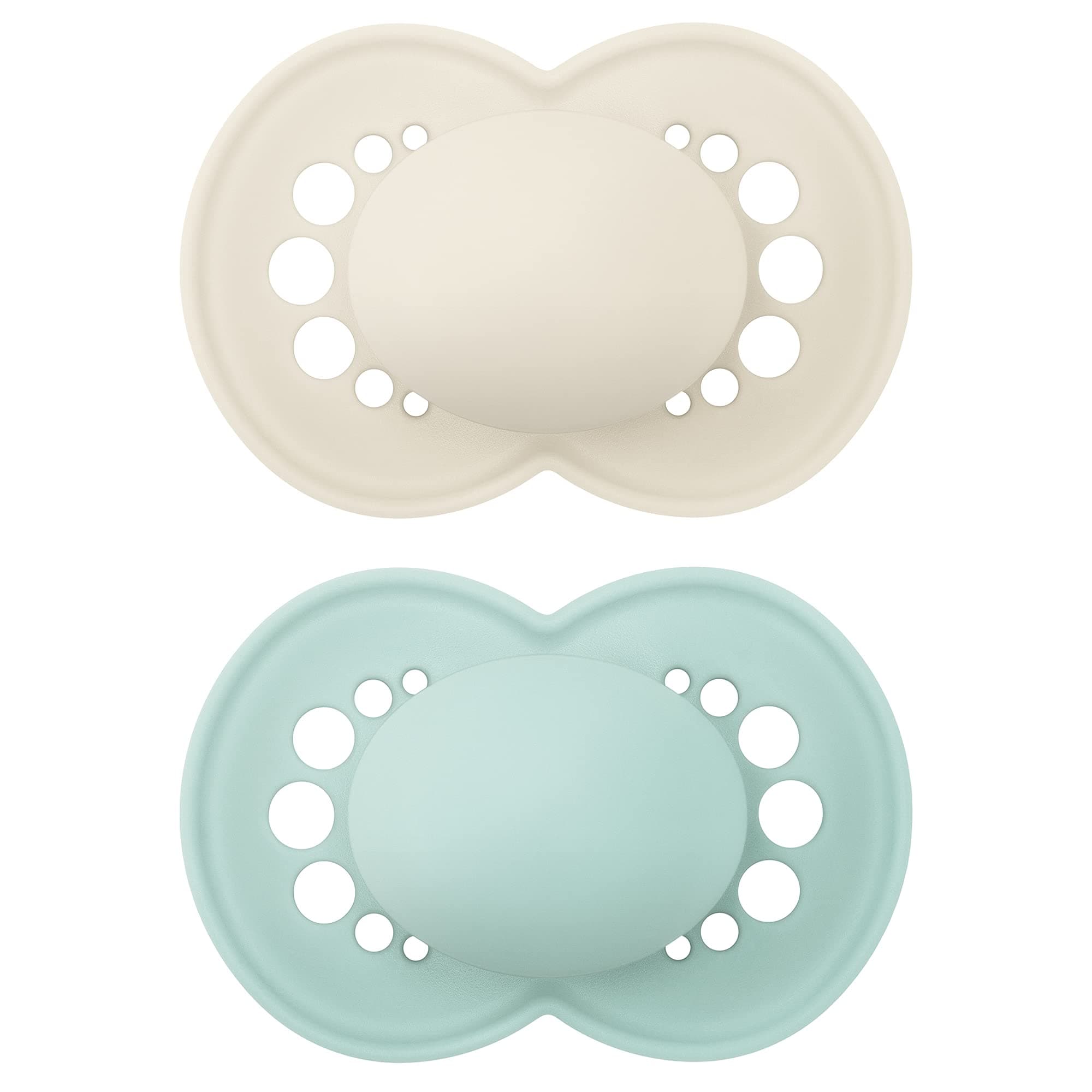 MAM Original Matte Pacifier (1 Sterilizing Pacifier Case), 6 Plus Months, Unisex Baby Pacifier, Best Pacifiers for Breastfed Babies, 6-16 Months (Pack of 2) Linen 2 Count (Pack of 1)
