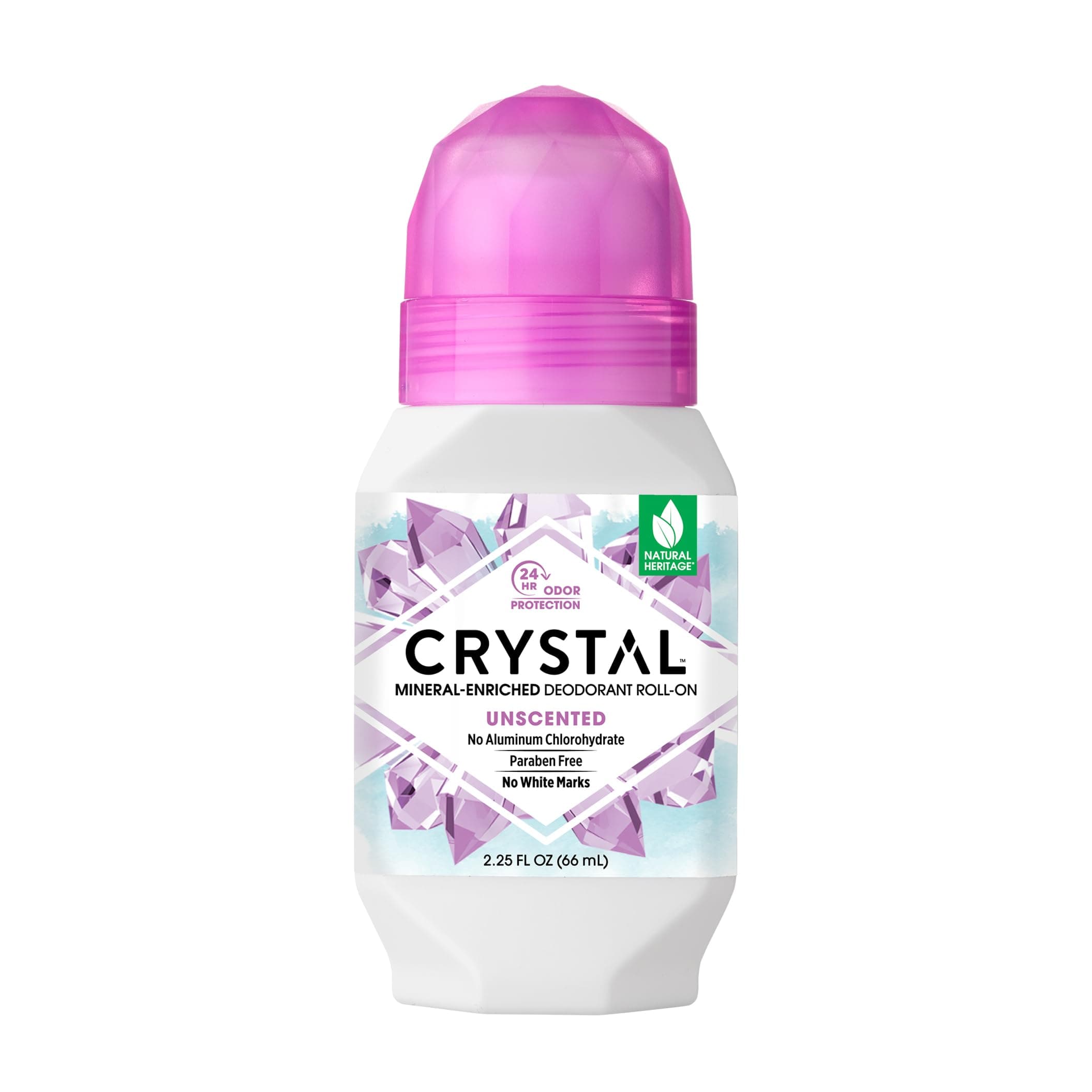 CRYSTAL Mineral Deodorant Roll-On Unscented Body Deodorant With 24-Hour Odor Protection, Aluminum Chloride & Paraben Free, 2.25 FL OZ (Packaging May Vary) 2.25 Fl Oz (Pack of 1) Unscented