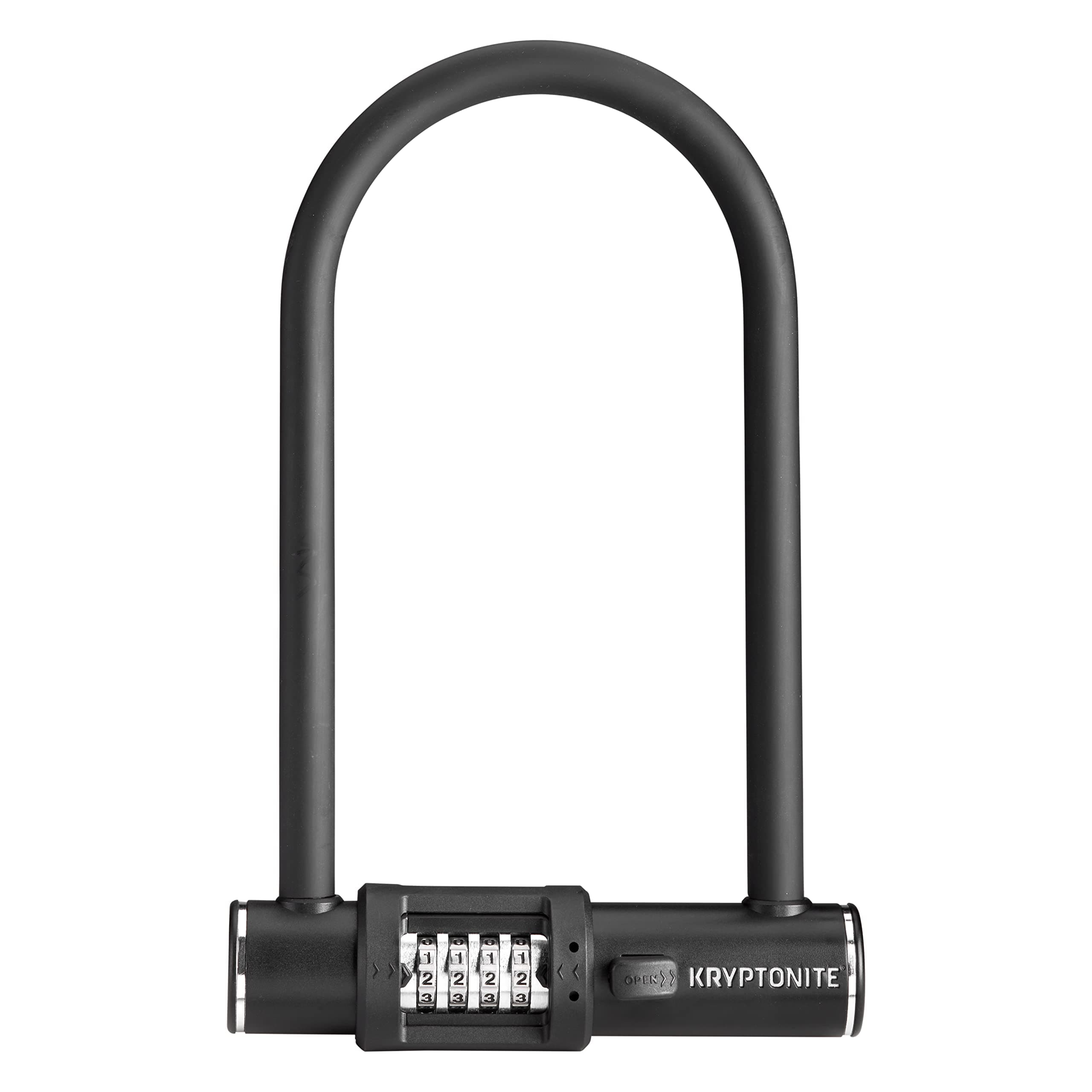 Kryptonite Combo Bike U-Lock Standard, Anti-Theft Security Bicycle Lock, 12mm Steel Shackle, 4-Digit Resettable Combination U Lock for Scooter Road Mountain Bikes 4" x 8" Bike U-Lock