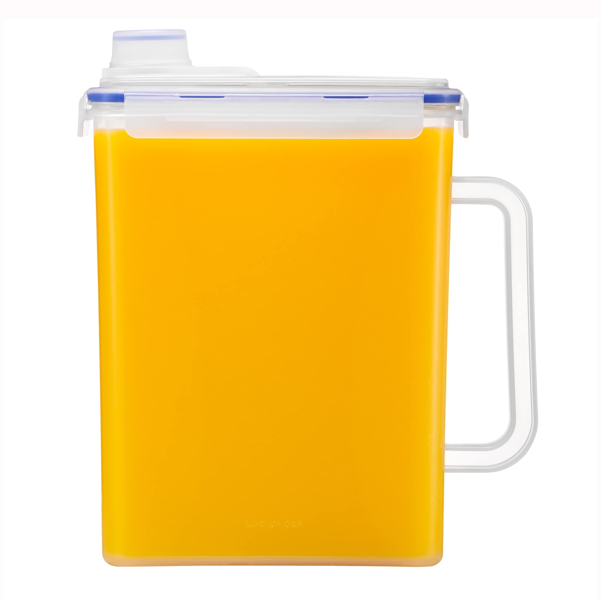 LocknLock Aqua Fridge Door Water Jug with Handle BPA Free Plastic Pitcher with Screw Top Lid Perfect for Making Teas and Juices, 1 Gallon, Clear 128 Ounces