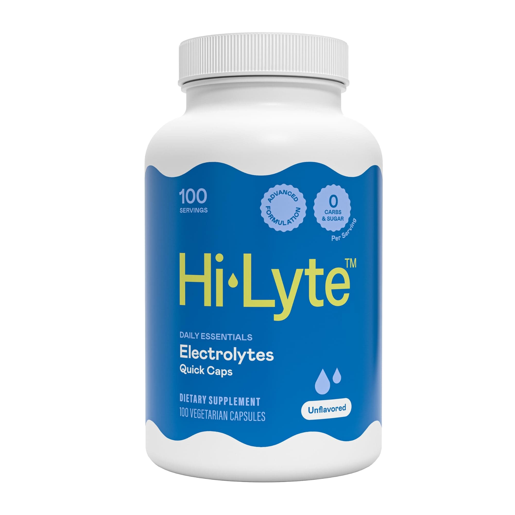Hi-Lyte Unflavored Electrolyte Capsules - Hydration Support Supplement Tablets - Sodium, Potassium, Magnesium - 100 Servings Unflavored - 100 Servings