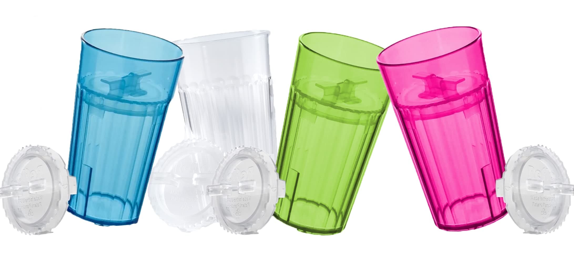 Reflo Smart Cup Bundle (Assorted 4 Colors) Open Mouth Transition Cup for Baby-Led Weaning, Montessori-Inspired Design, Slow-Spill Flow-Control, Made in USA, BPA-Free, E-Guide via QR Code Asst 4-Pk colors