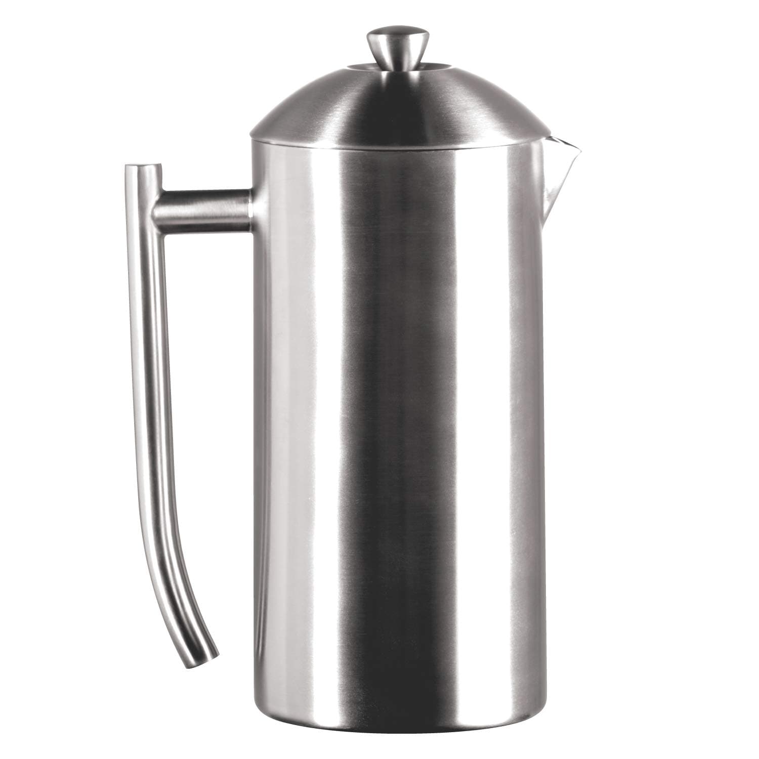 Frieling Stainless Steel French Press Coffee Maker - 36 Oz, Brushed Double-Wall - Insulated Zero-Sediment Filter & Plastic-Free Manual Coffee Press Stainless Steel 36 oz Brushed