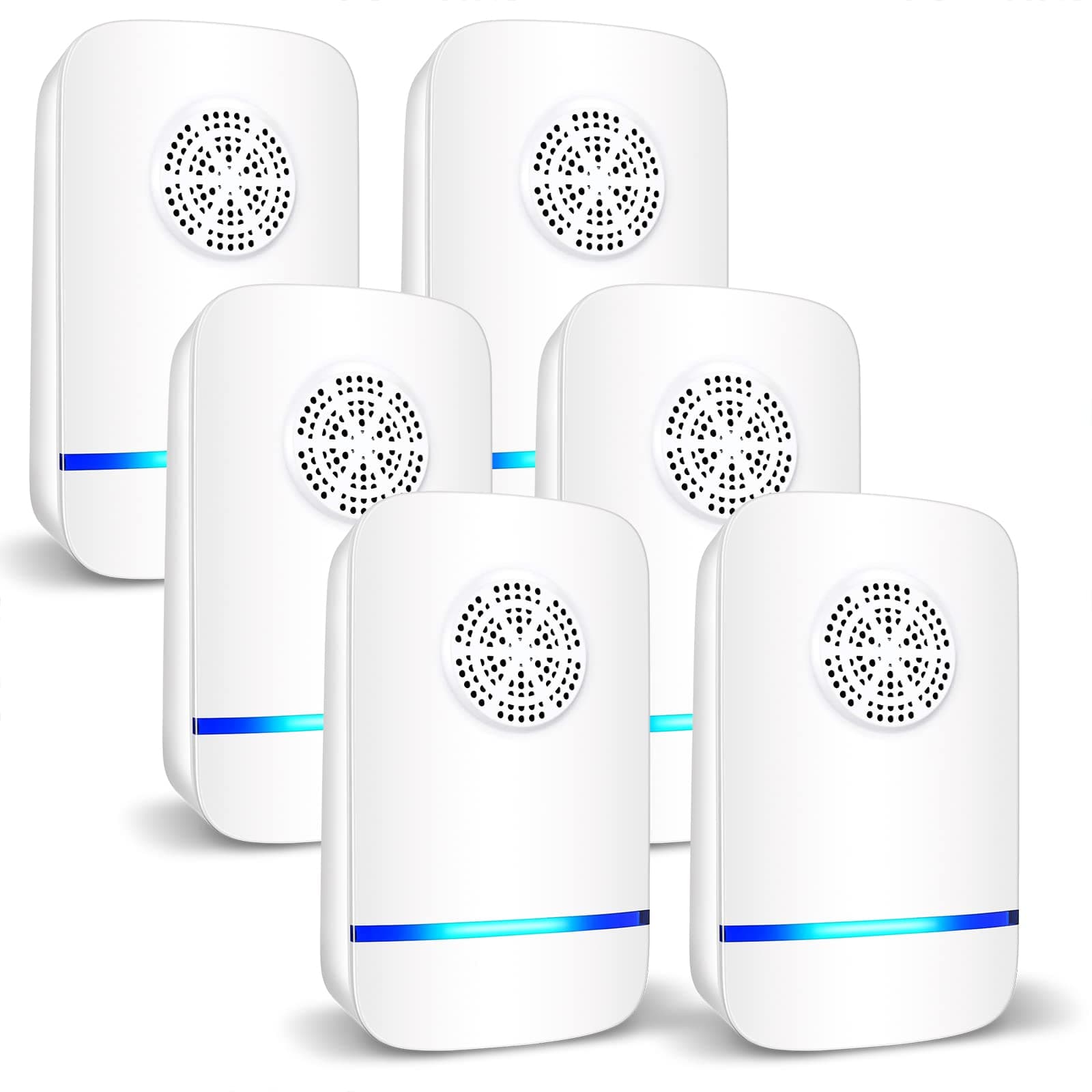 6 Packs Ultrasonic Pest Repeller, Electronic Repellent Plug in Indoor Control for Insect, Roach, Mice, Spider, Ant, Bug, Mosquito House, Garage, Warehouse, Office, Hotel
