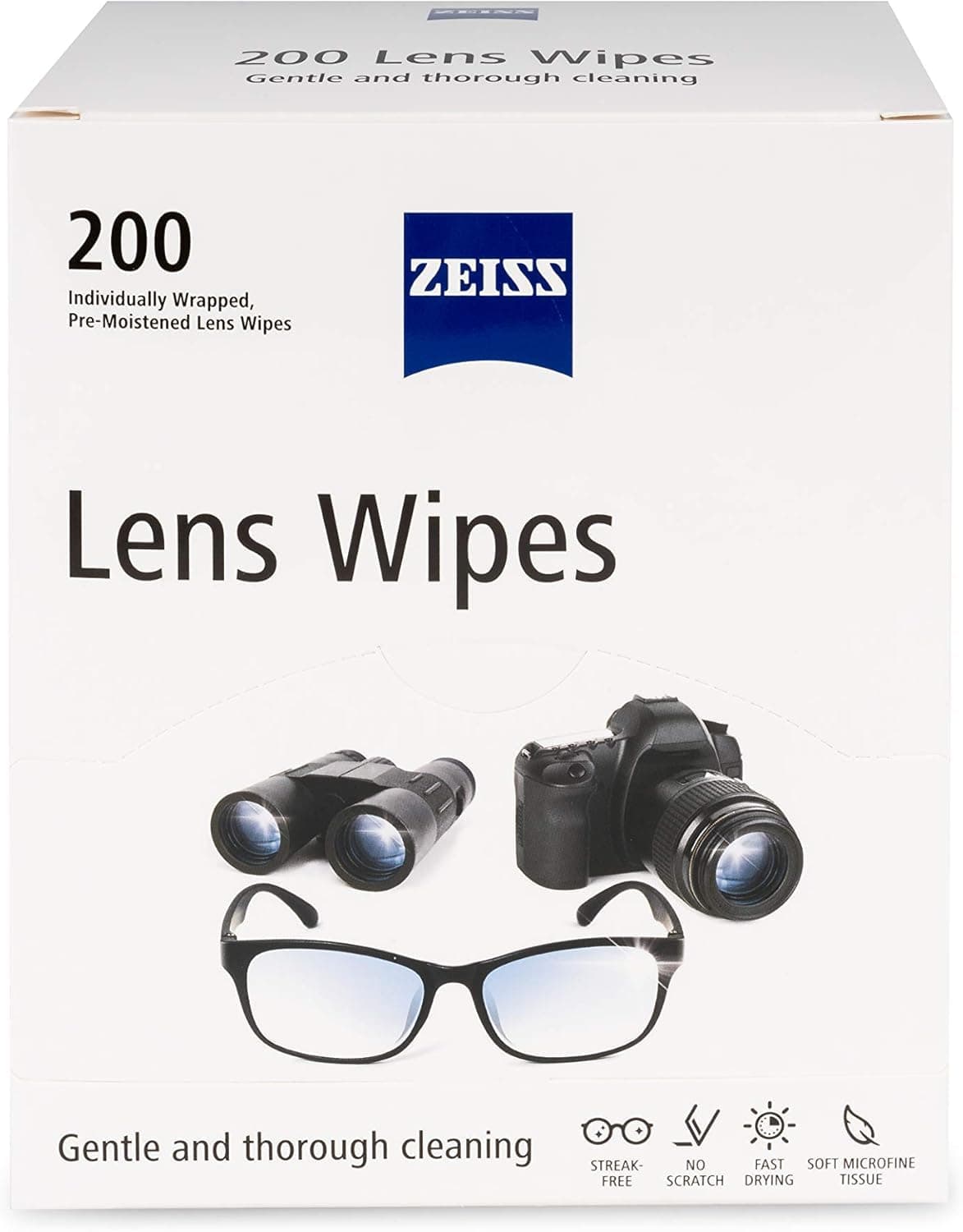 ZEISS Pre-Moistened Lens Cleaning Wipes, 200 Count 200 Count (Pack of 1)