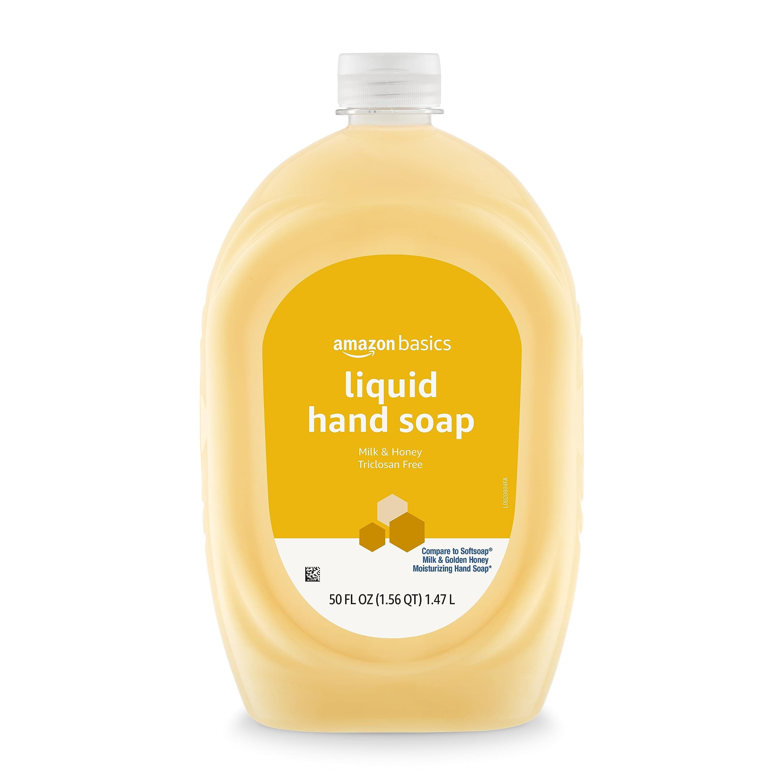 Amazon Basics Liquid Hand Soap Refill, Milk and Honey Scent, Triclosan-free, 50 Fluid Ounces, Pack of 1 Milk & Honey 50 Fl Oz (Pack of 1)