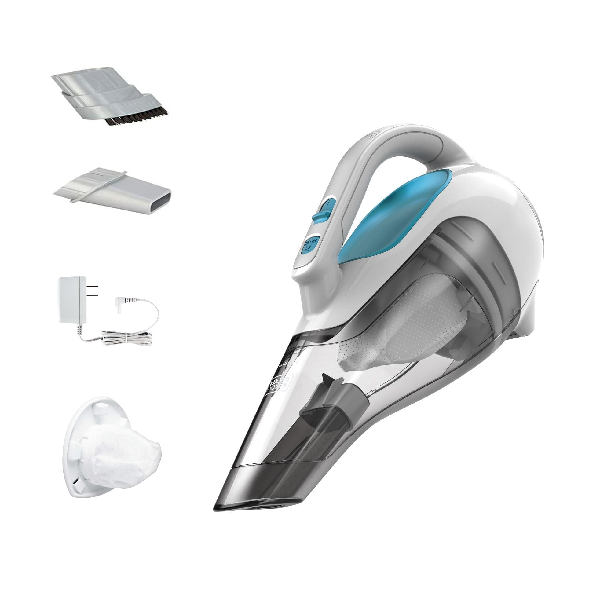 BLACK+DECKER dustbuster Cordless Handheld Vacuum, Portable Vacuum for Car and Home Rechargeable, Powerful Suction, Wide Mouth (HHVI315JO42) White 12V