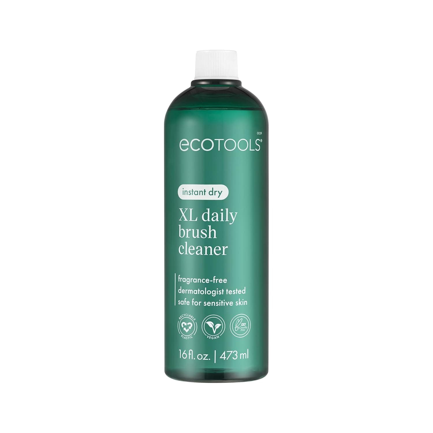EcoTools XL Daily Brush Cleaner, Makeup Brush Spray Refill, Quick Dry Cleaning Solution For Beauty Tools, Fragrance Free, Extra Large Size, Cruelty-Free & Vegan, 16 fl oz./473 ml. Bottle 16 Fl Oz (Pack of 1) Clear