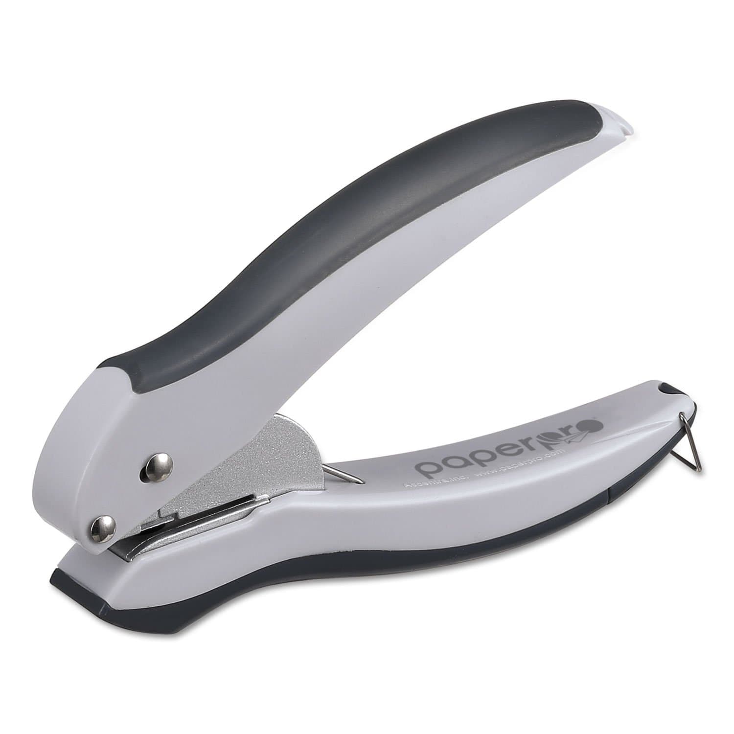 Bostitch Office EZ Squeeze One-Hole Punch, 10 Sheet Capacity, Lightweight, Gray/Blue (2402) 1 Pack