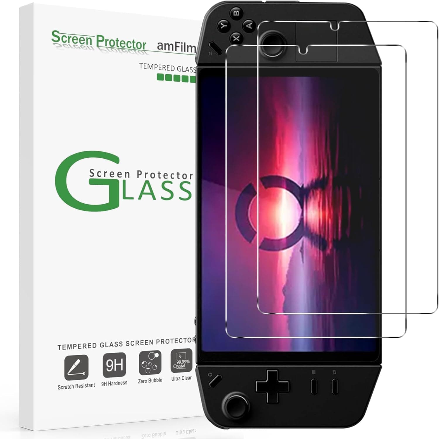amFilm 2 Pack Upgrade Version Screen Protector for Lenovo Legion Go Handheld 2023, Tempered Glass, 8.8 inch Full Coverage, Transparent Ultra HD, Anti-Scratch, Anti-Fingerprint Legion Go-8.8"
