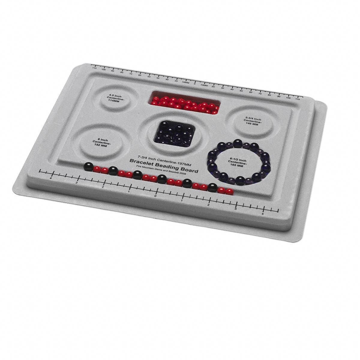 Myasrelae Bead board grey with flocking 10x7-1/2 inches with 5 round grooves for bracelets (Grey)