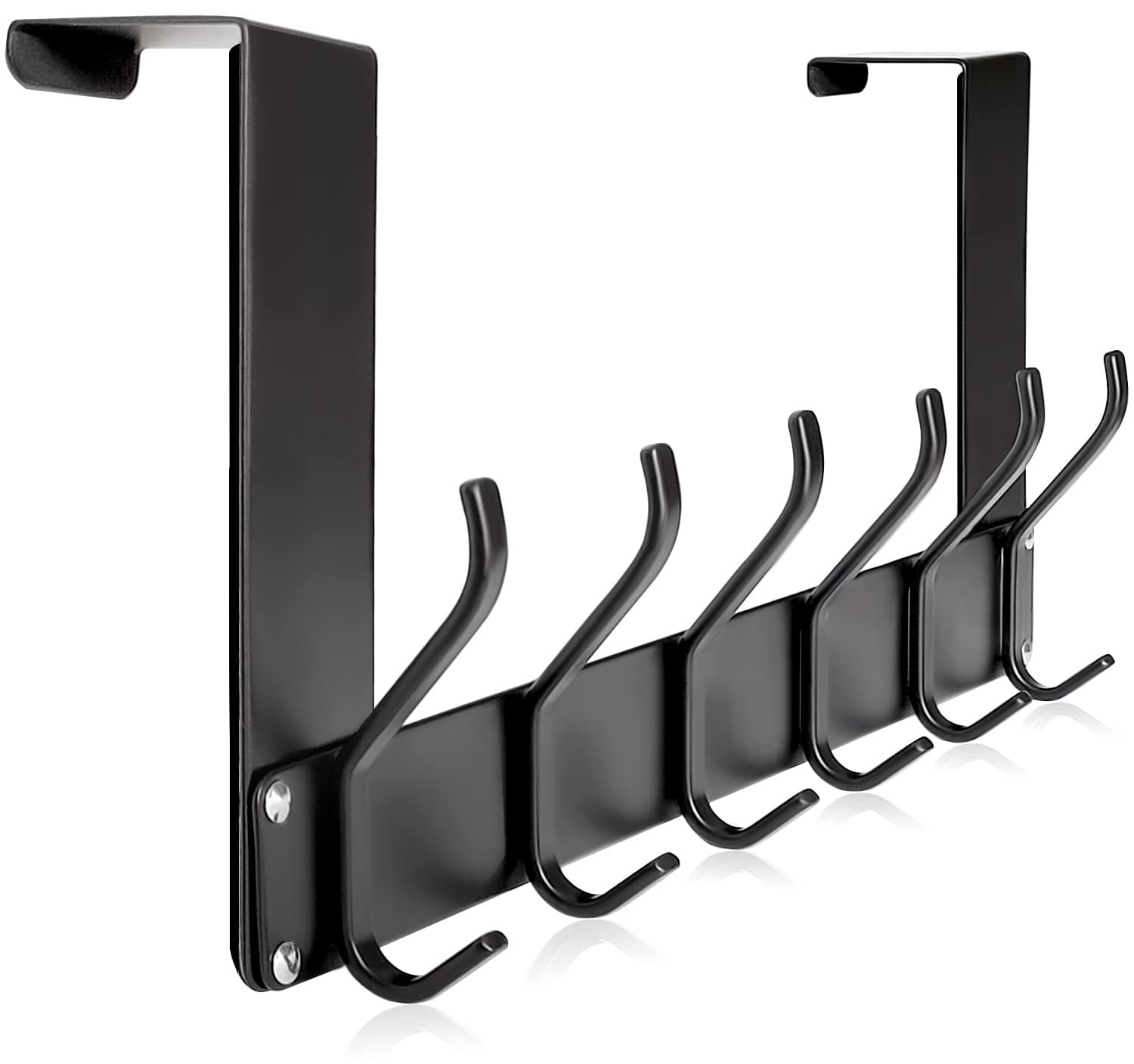 Over The Door Hooks, No Assembly Required Door Hanger Hook, Sturdy Over The Door Coat Rack, Over Door Hanger Door Hooks for Hanging Clothes, Towels, Hats, Matte Black 1 Pack Black
