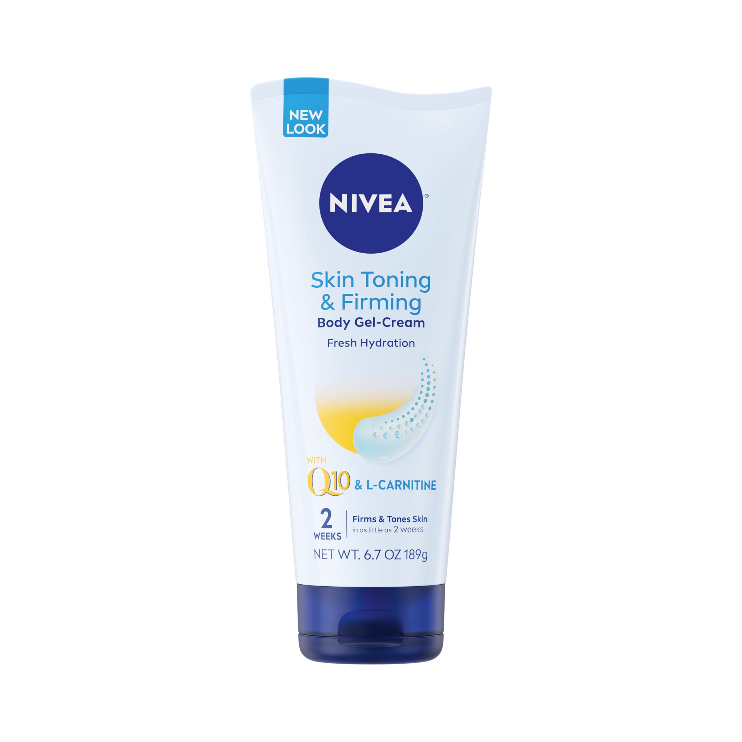 NIVEA Skin Firming & Toning Body Gel Cream with Q10, Hyaluronic Acid and Vitamin C, Clinically Tested Skin Firming & Toning Cream, 72-Hour Moisture, 6.7 Oz Tube Almond 6.7 Ounce (Pack of 1)