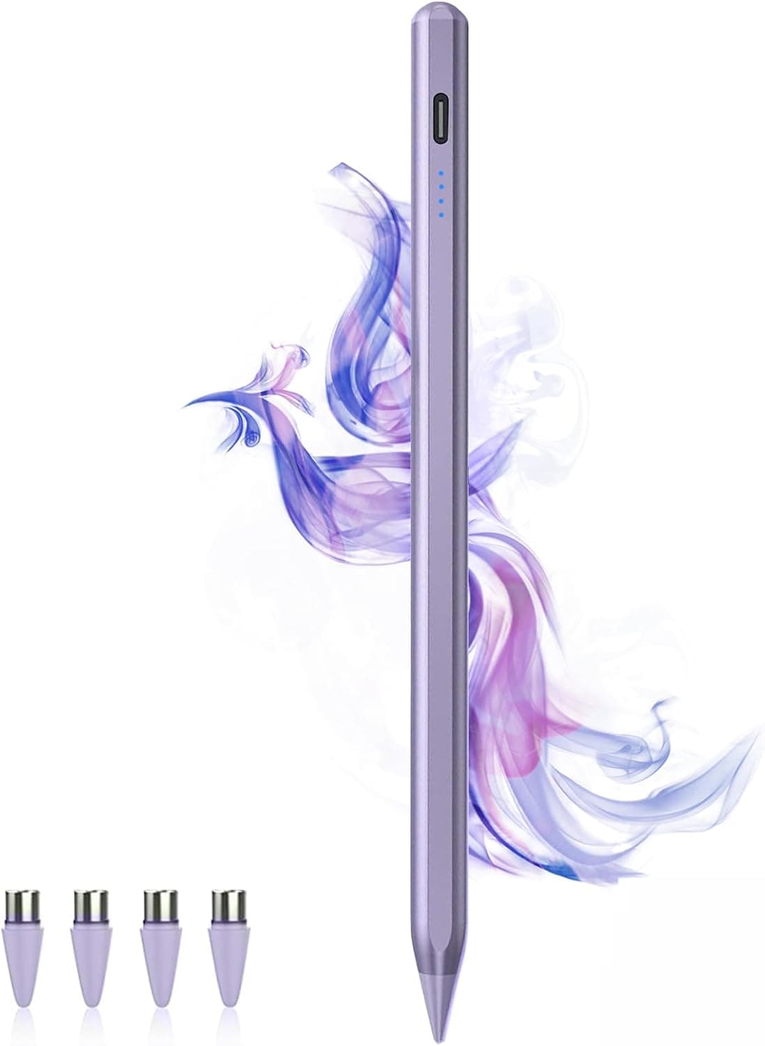 Stylus Pens for Touch Screens Power-Display Tablet Pen POM Tip Magnetic Digital Touch Pen Compatible with iPhone/iPad/iPad Pro/Lenovo/and Other iOS/Android Smartphone and Tablet Devices (Purple) 2SS-Purple