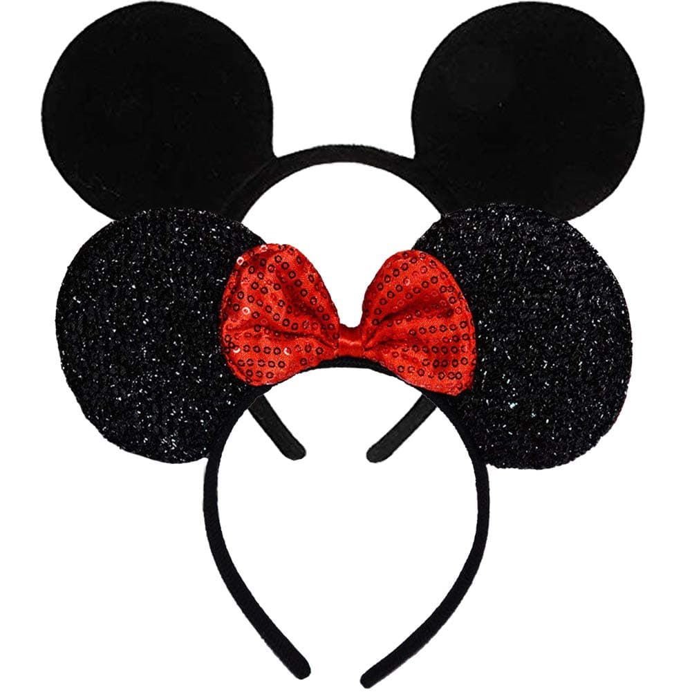 Mouse Ears, FANXIER 2 Pcs Mice Ears Headbands Hair Band for Children Mom Baby Boys Girls Birthday Party