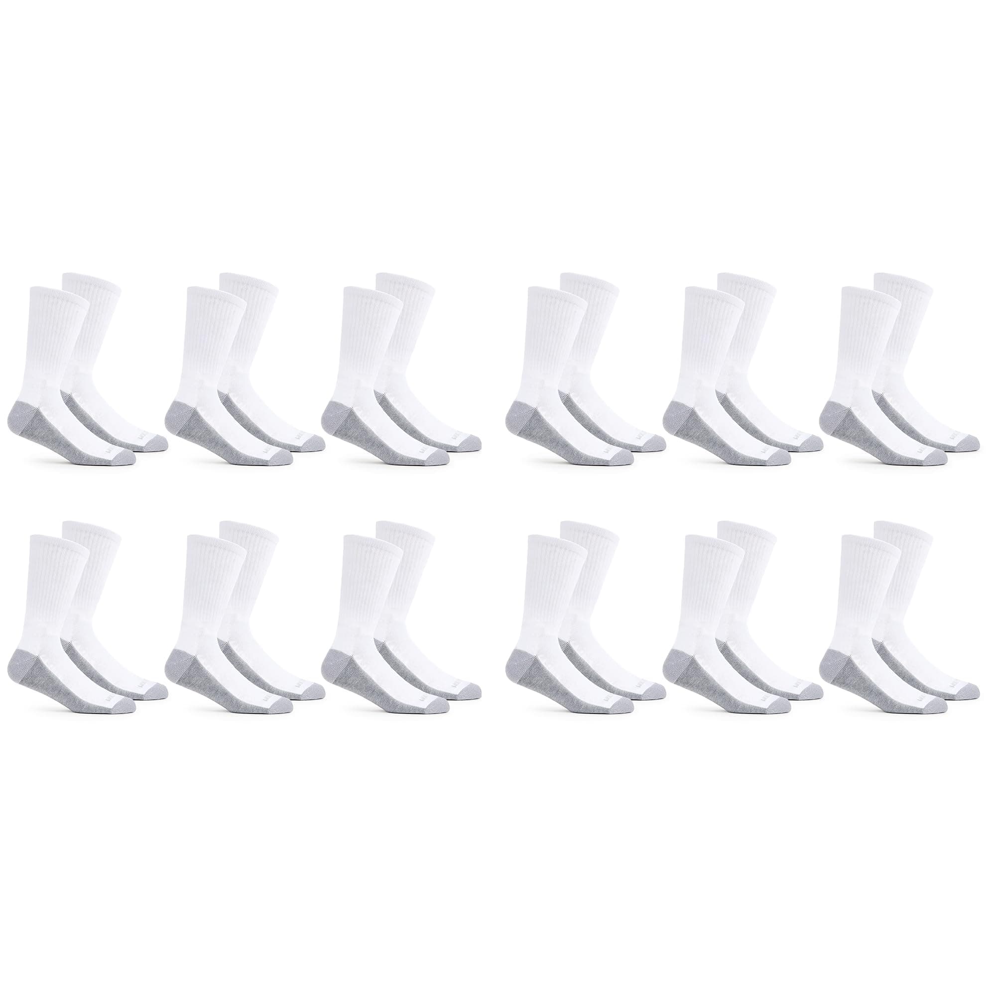 Fruit of the Loom mens Dual Defense Crew Socks (12 Pack) 6-12 White