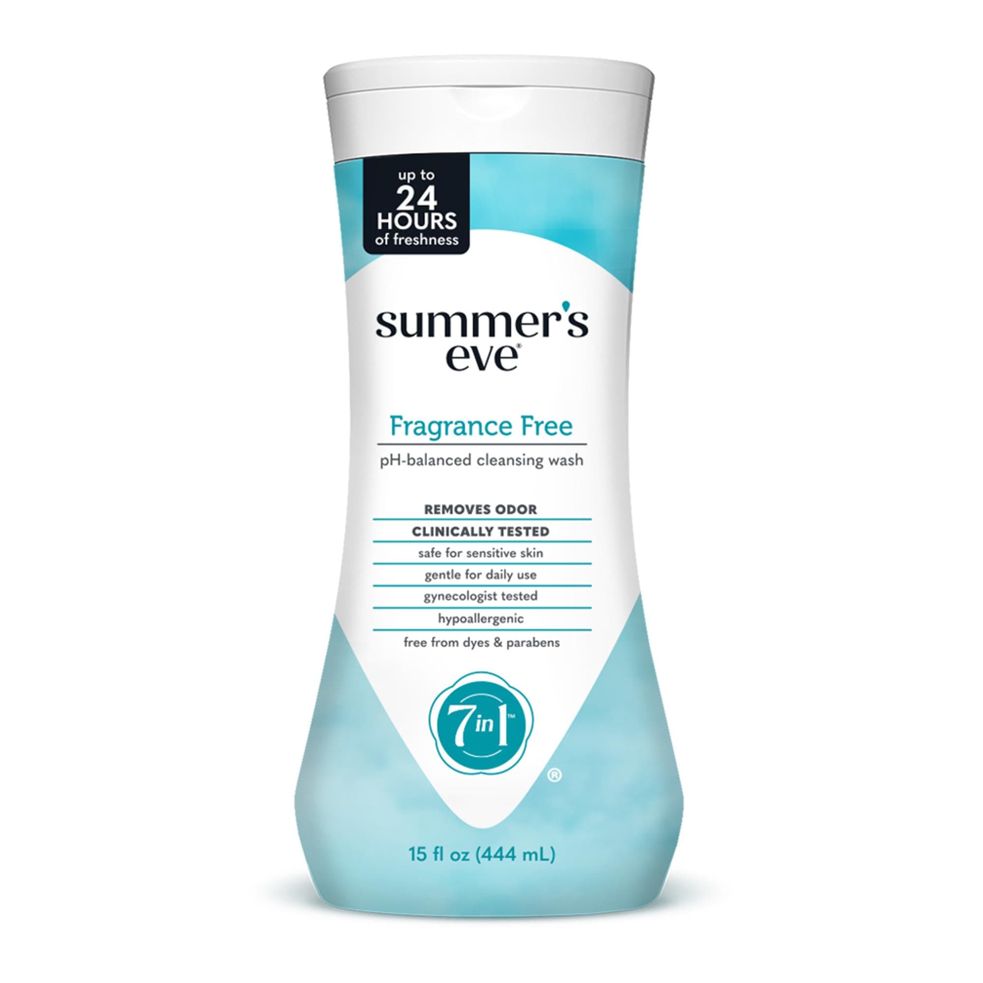 Summer's Eve Fragrance Free All-Over Feminine Wash, Gentle pH-Balanced Body Wash for Women, Removes Vaginal Odor, 15 Fl Oz Fragrance Free 15 Fl Oz (Pack of 1)