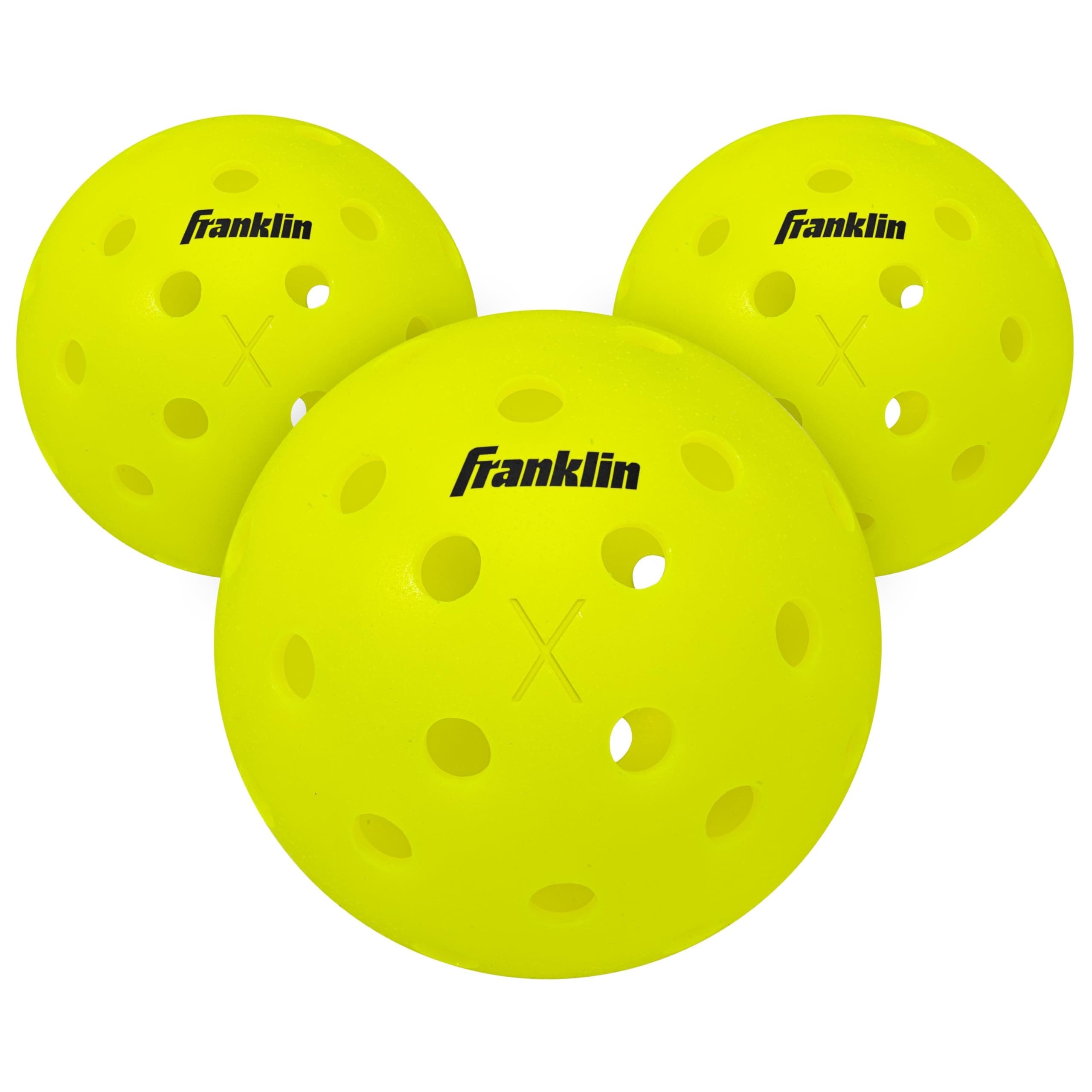 Franklin Sports X-40 Outdoor Pickleballs - Official Ball of USA Pickleball, APP Tour + US Open - Regulation Size 3 Count Yellow