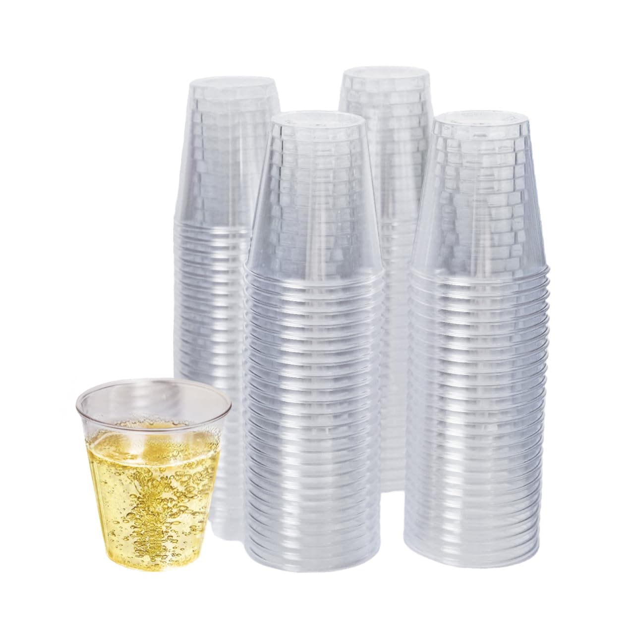 Craft And Party, 1oz 100 pcs Premium Clear Shot Glasses. Disposable Clear Cups for Wine Tasting, Vodka, Whiskey, jelly shot, sample Cups For Party and Gathering. (100, 1oz) 100 1oz